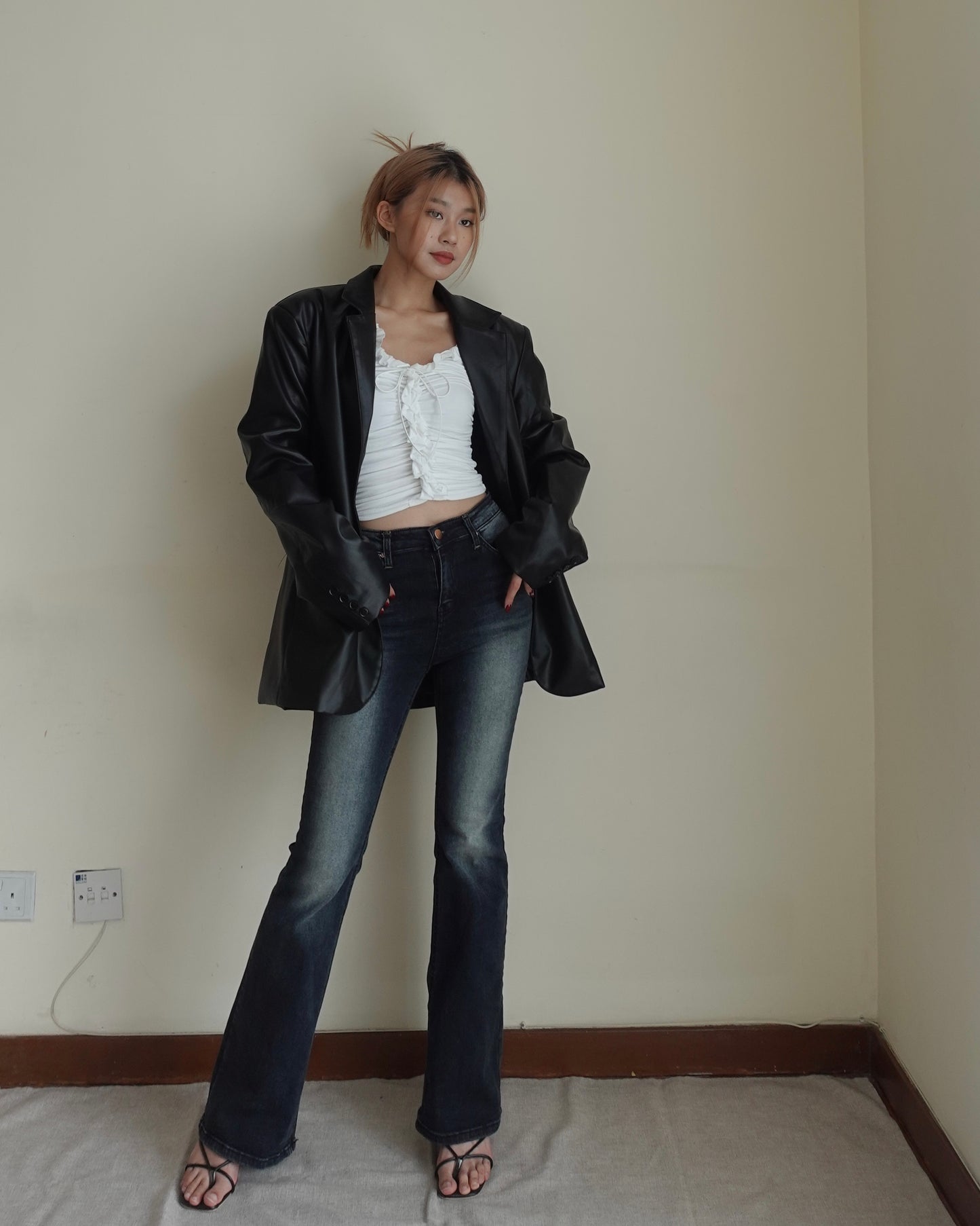 Super slim fit high waist boot cut jeans