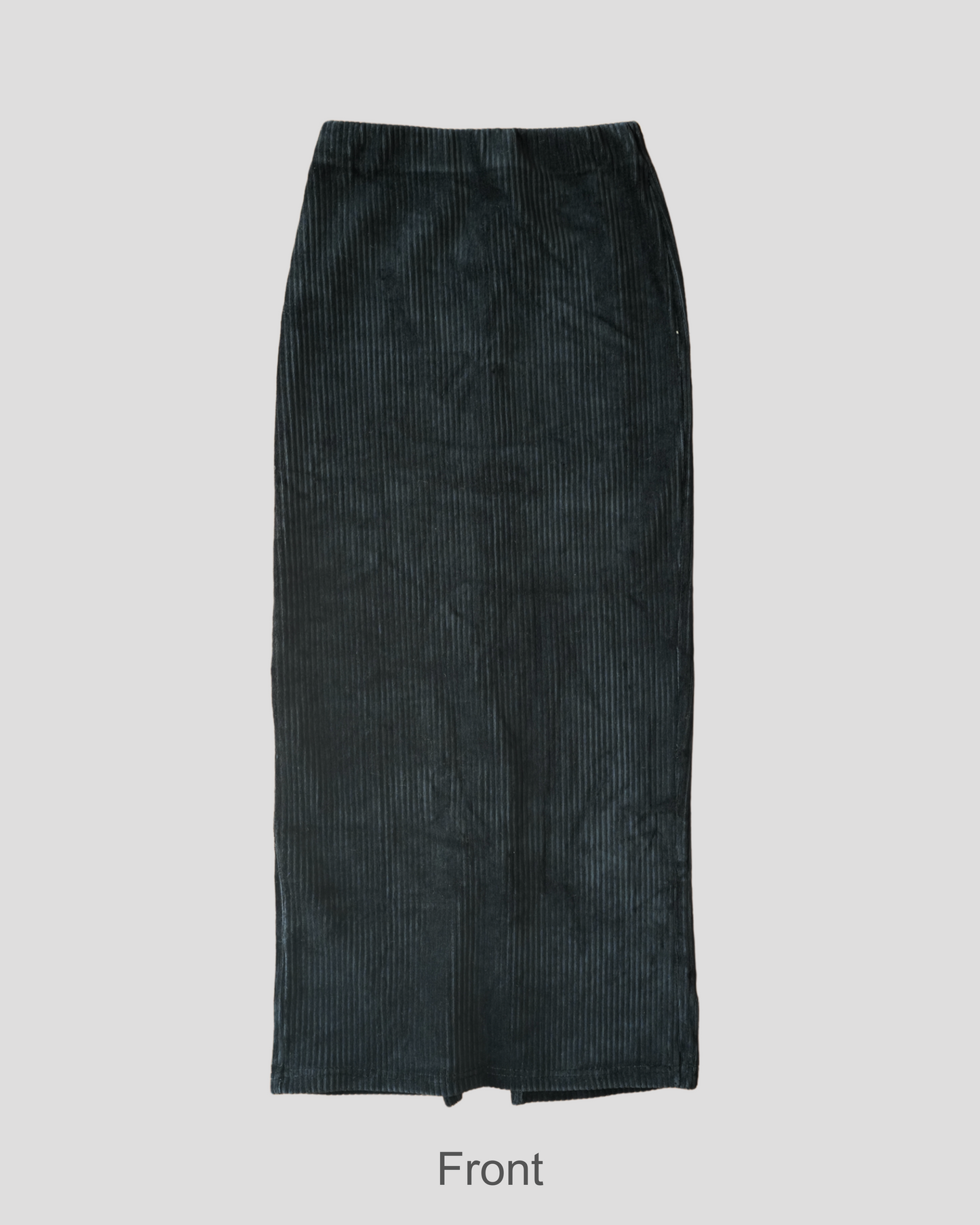 Corduroy maxi skirt with split hem