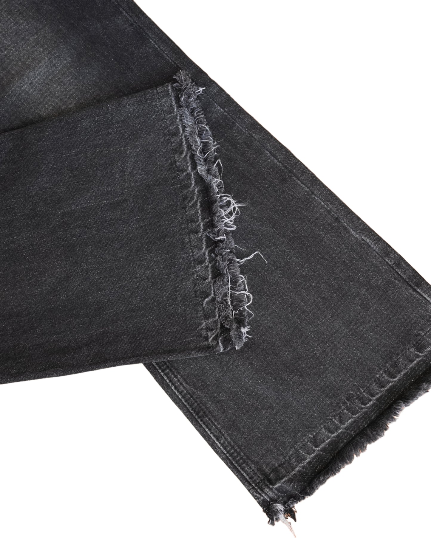 Raw edge cut out jeans
