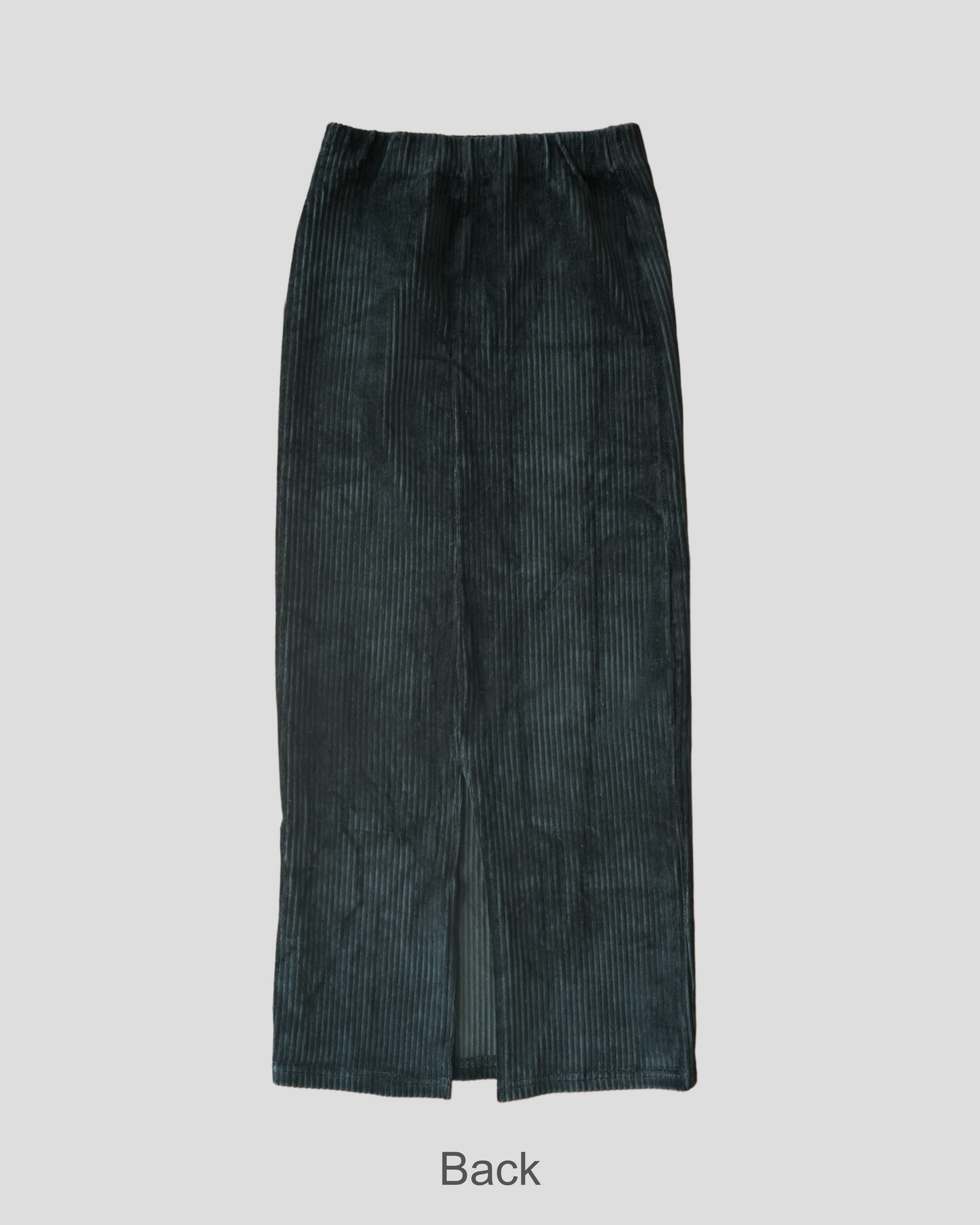 Corduroy maxi skirt with split hem