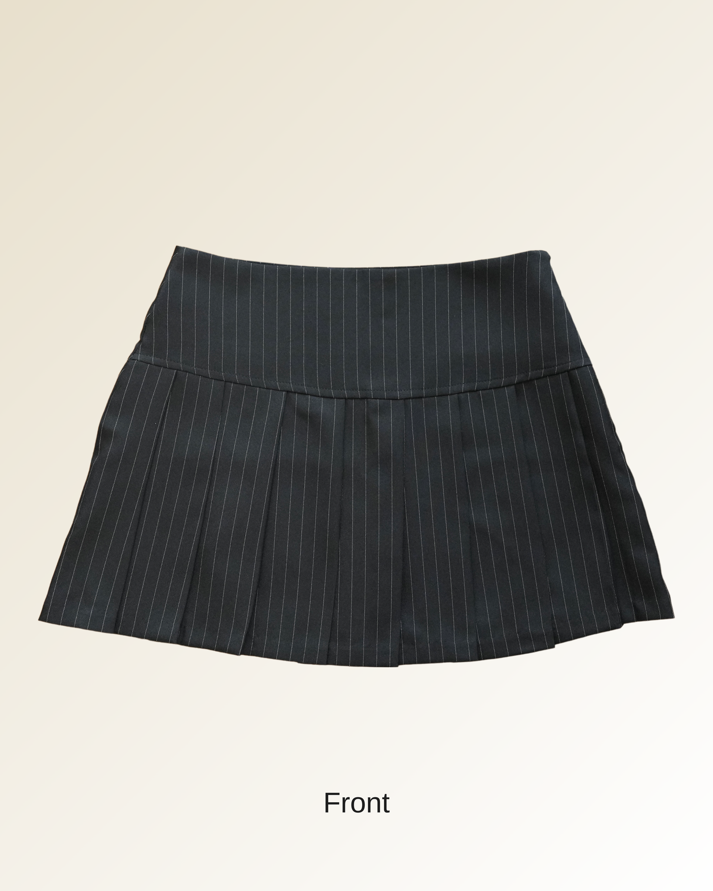 Pinstripe pleated mini skirt