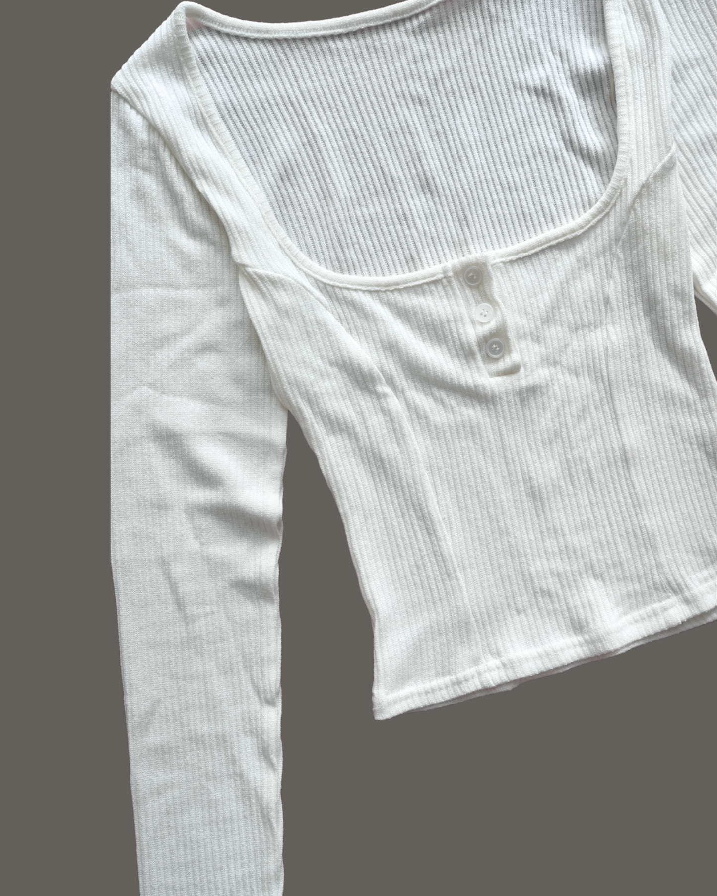 Square neck crop top with button detail