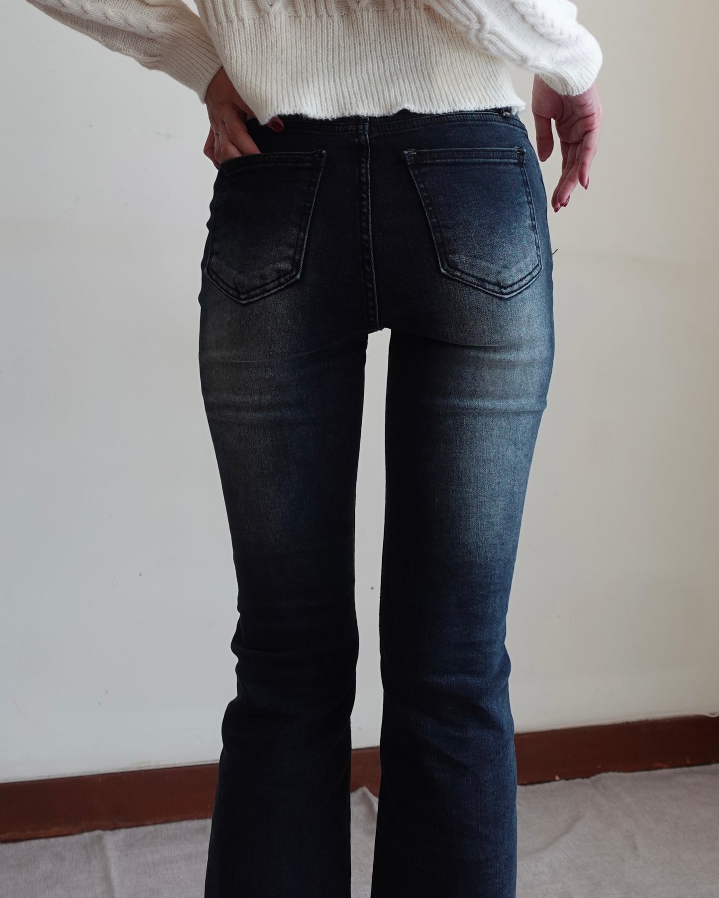 Super slim fit high waist boot cut jeans