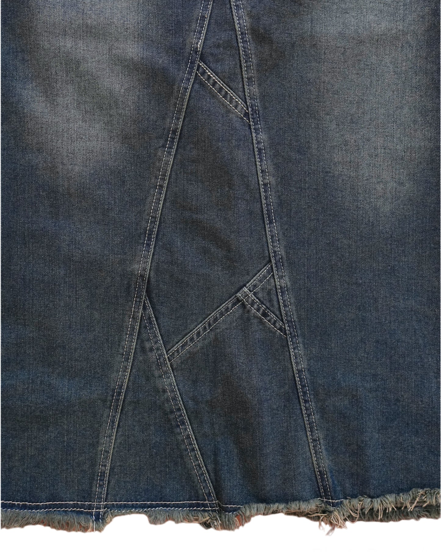 Vintage Washed Maxi Denim Skirt