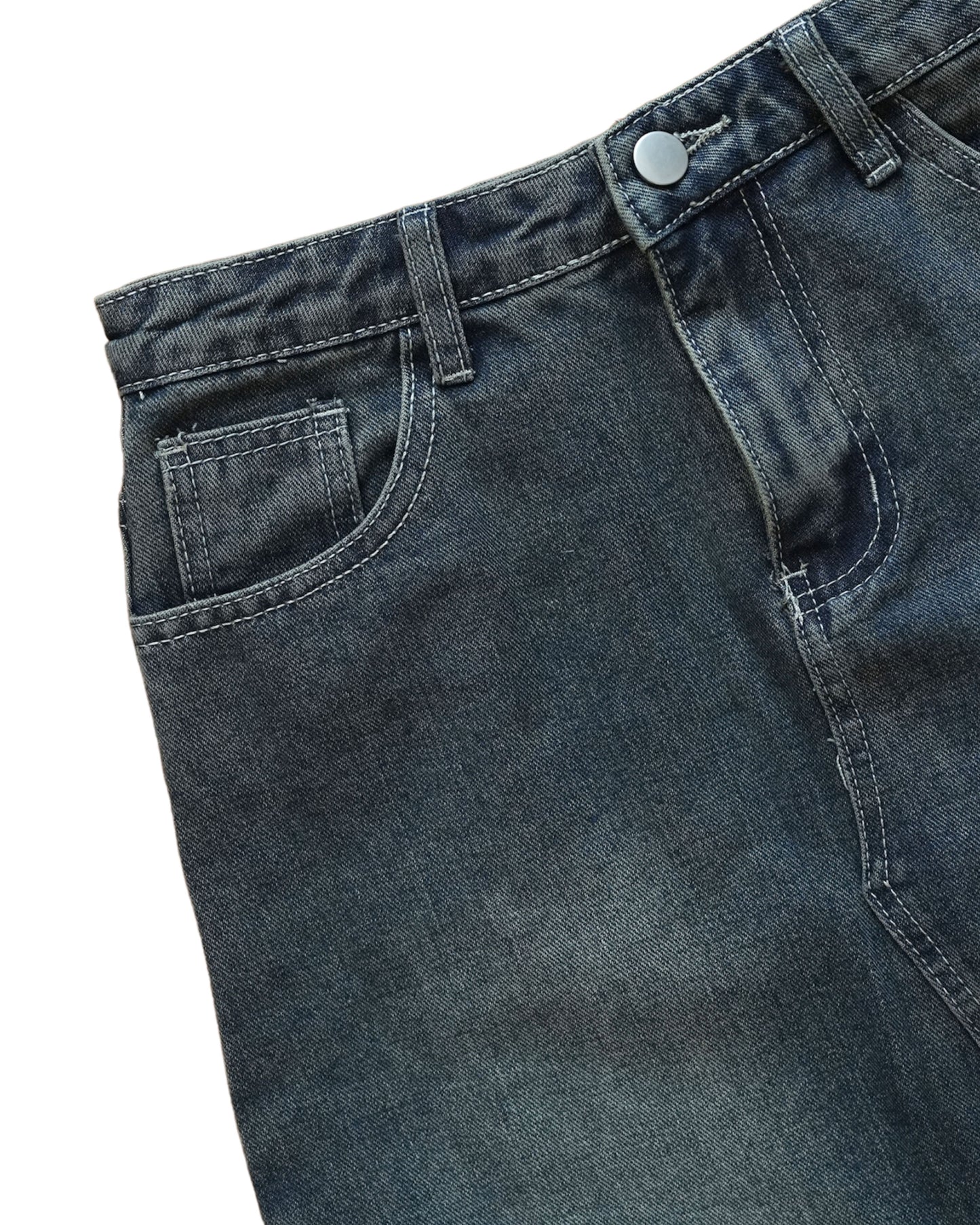 Vintage Washed Maxi Denim Skirt