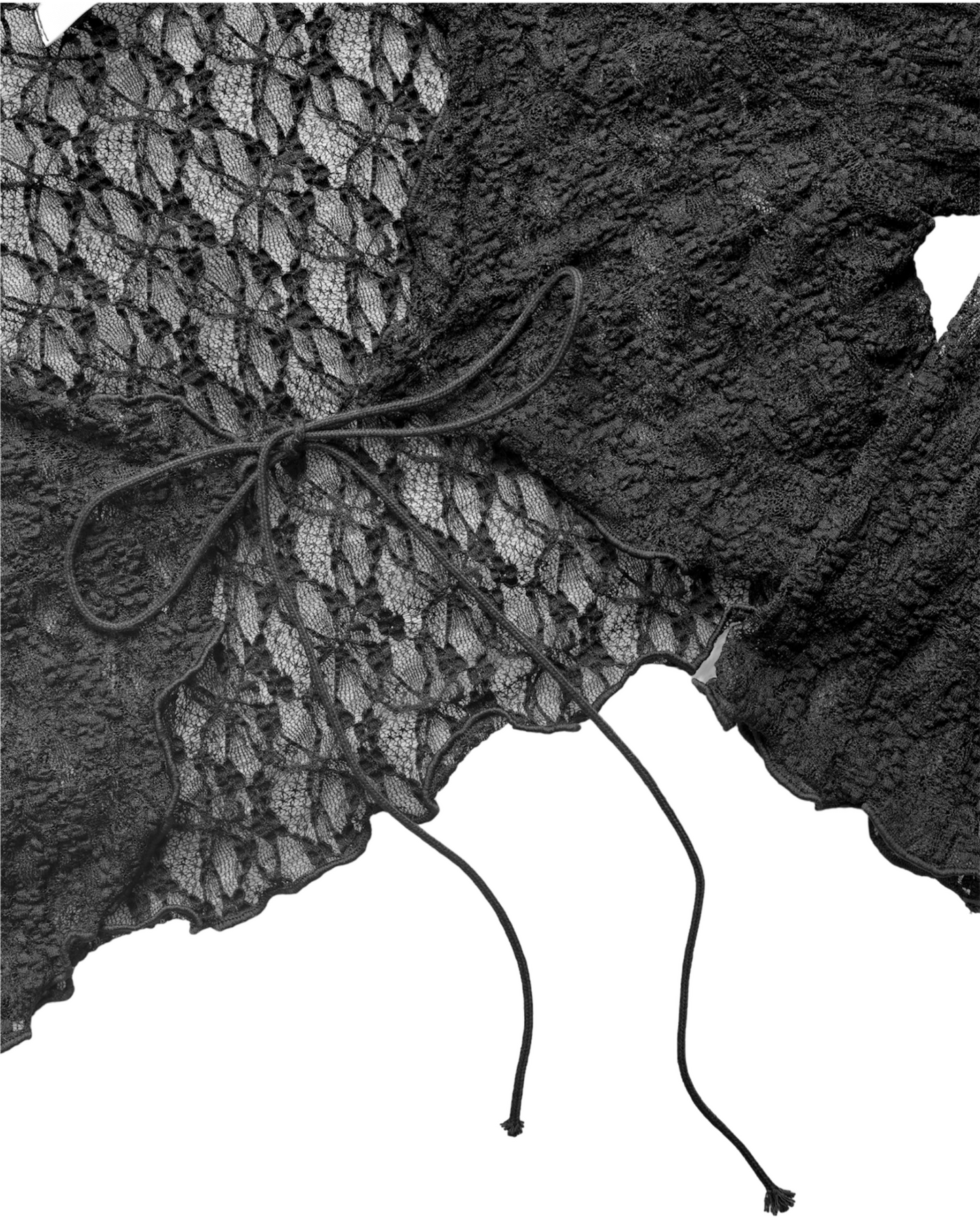 Lace tie front crop cardigan