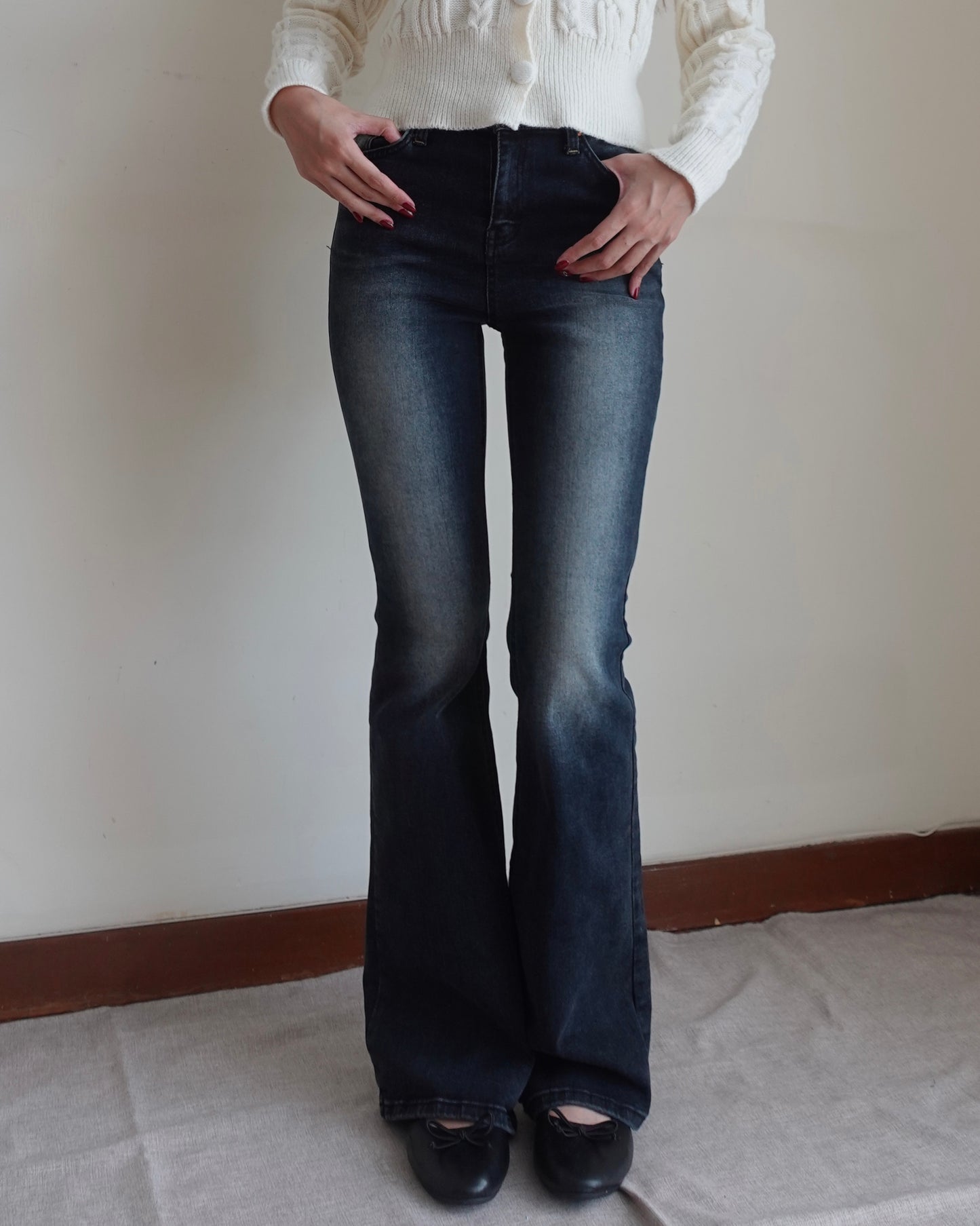 Super slim fit high waist boot cut jeans
