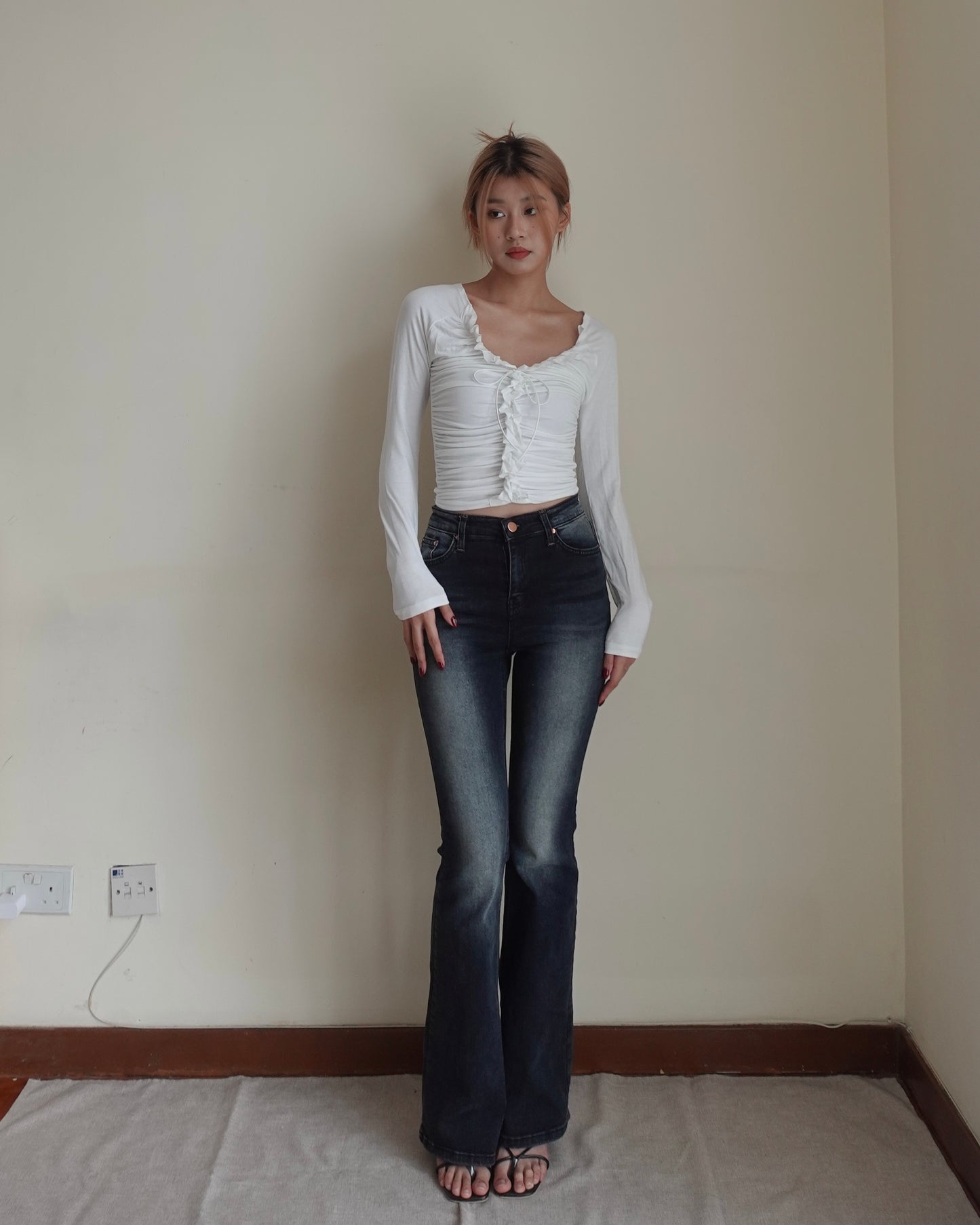 Super slim fit high waist boot cut jeans