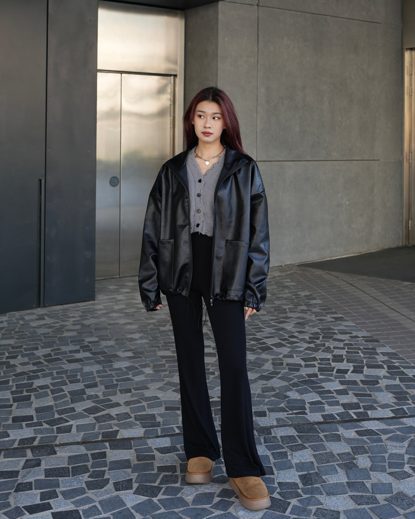 Distressed cropped cardigan