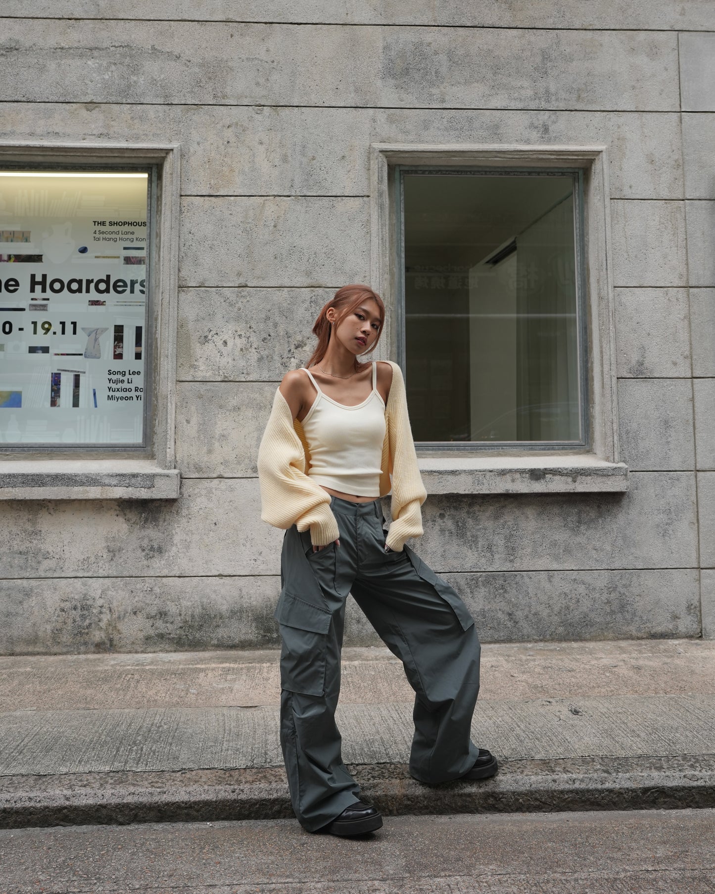 Wide leg parachute pants