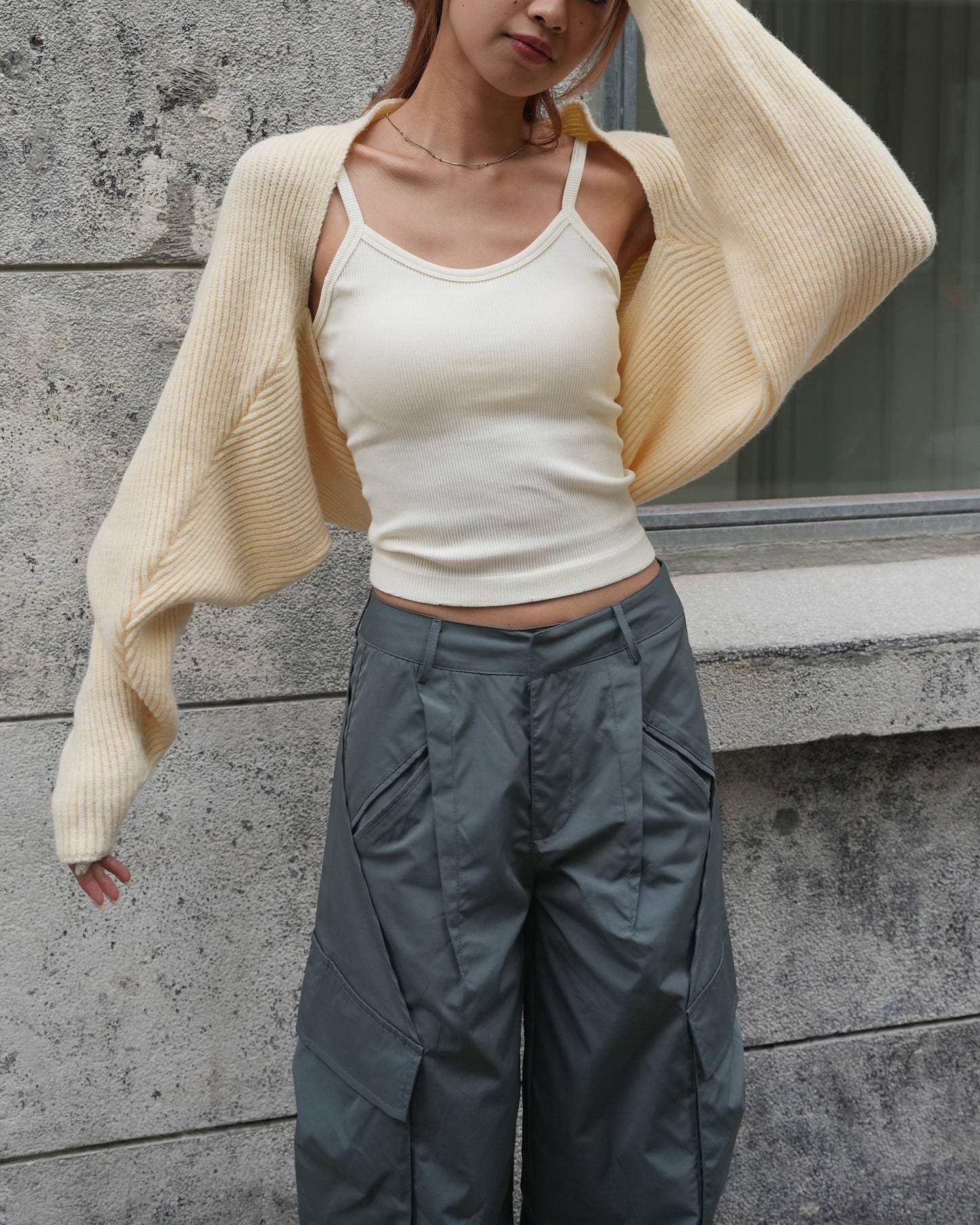 Wide leg parachute pants
