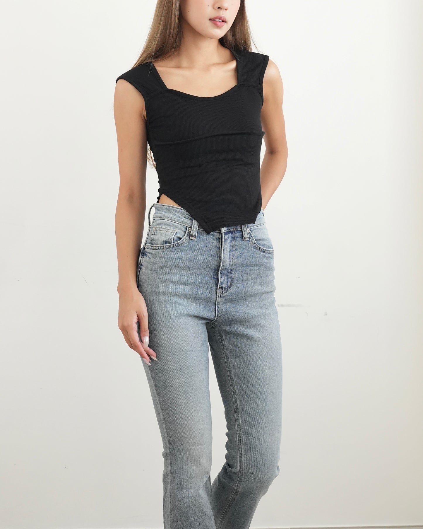 Carla back cut out top