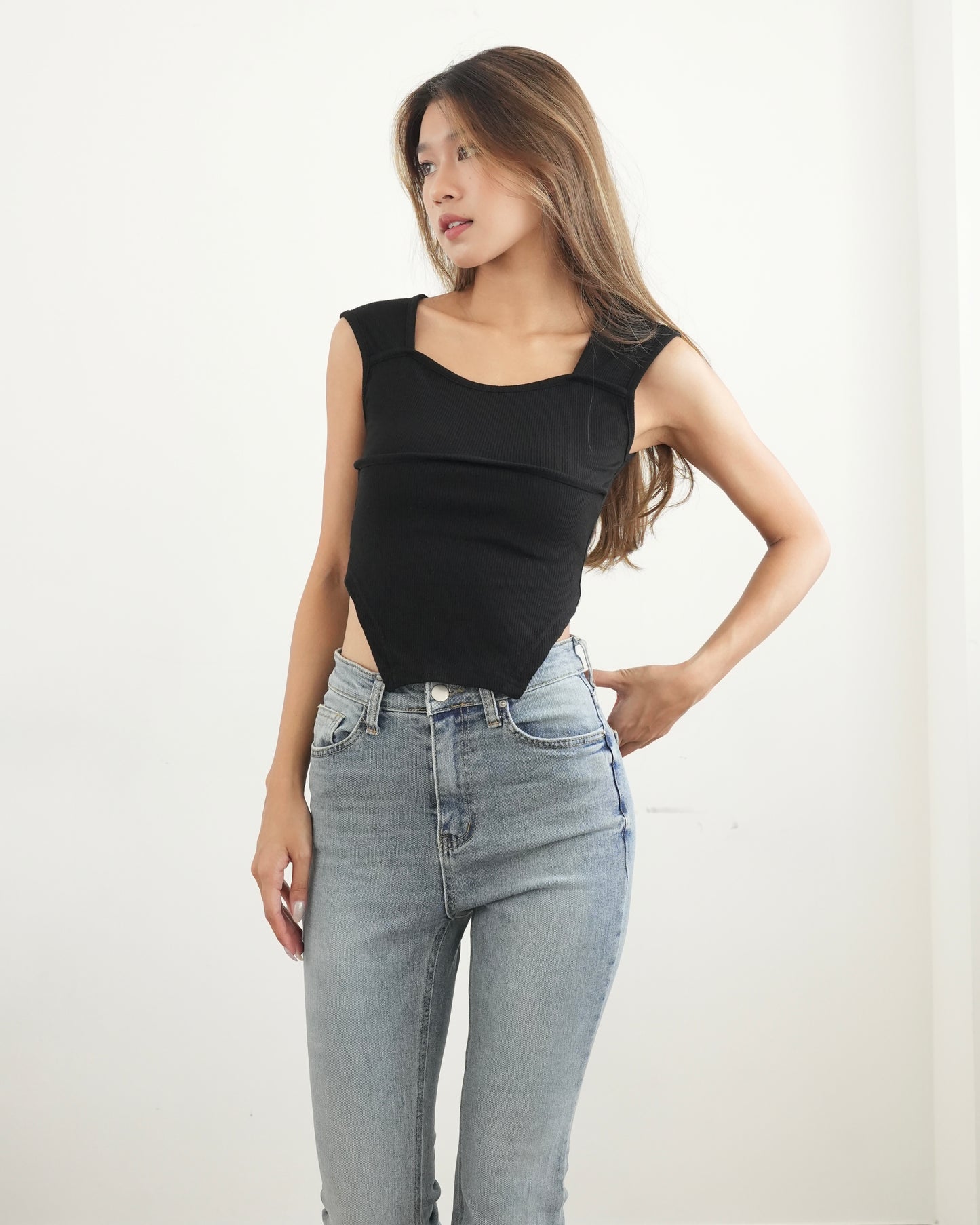 Carla back cut out top