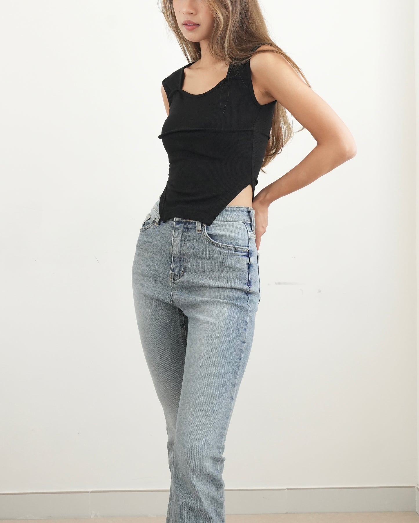 Carla back cut out top