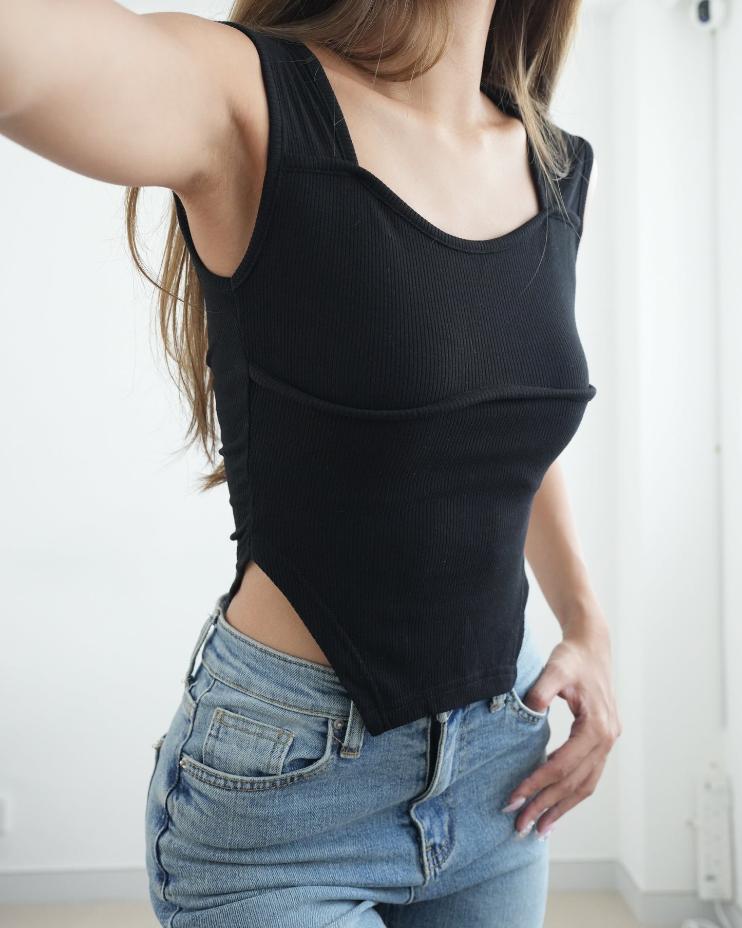 Carla back cut out top