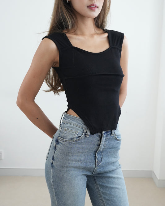 Carla back cut out top