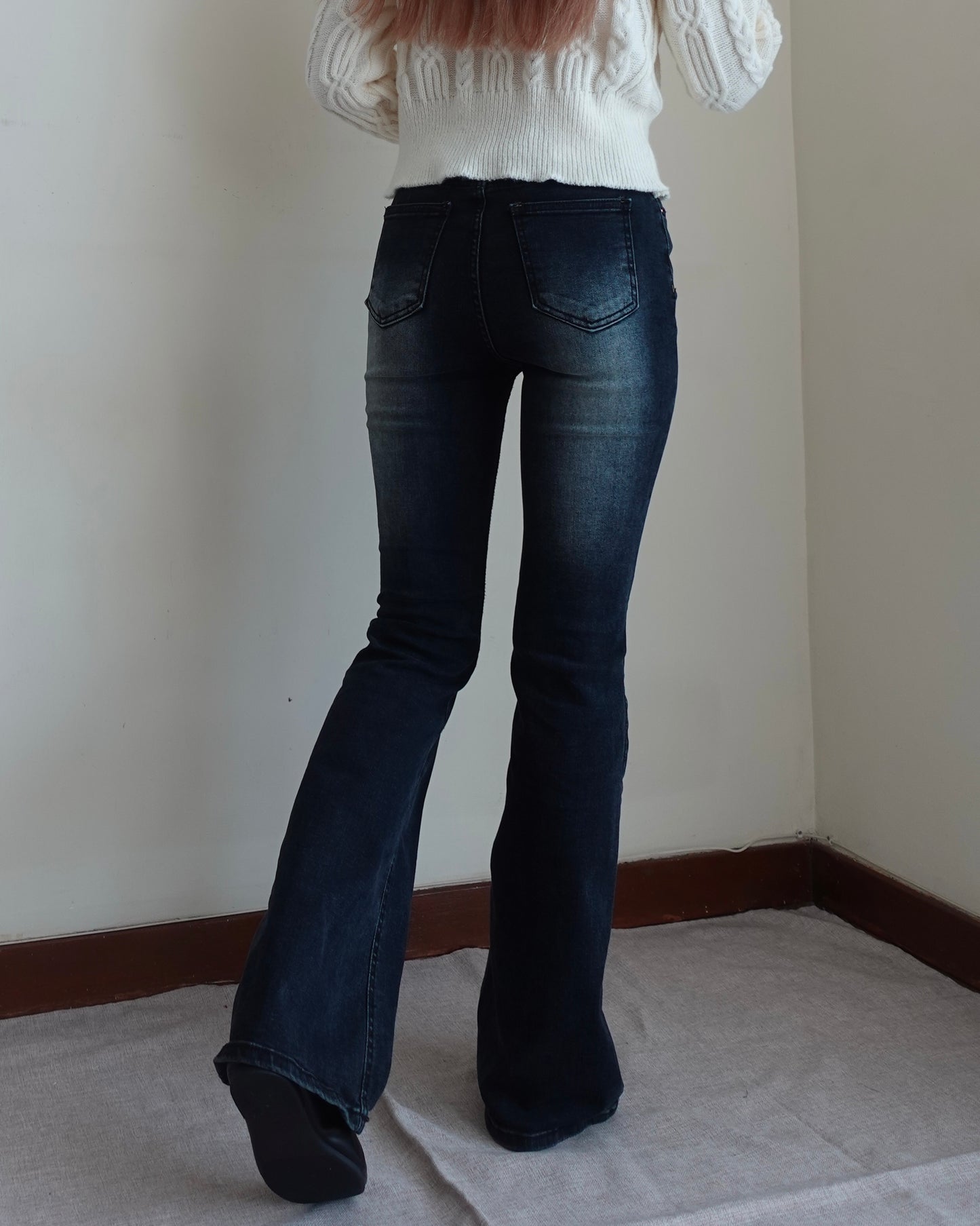 Super slim fit high waist boot cut jeans