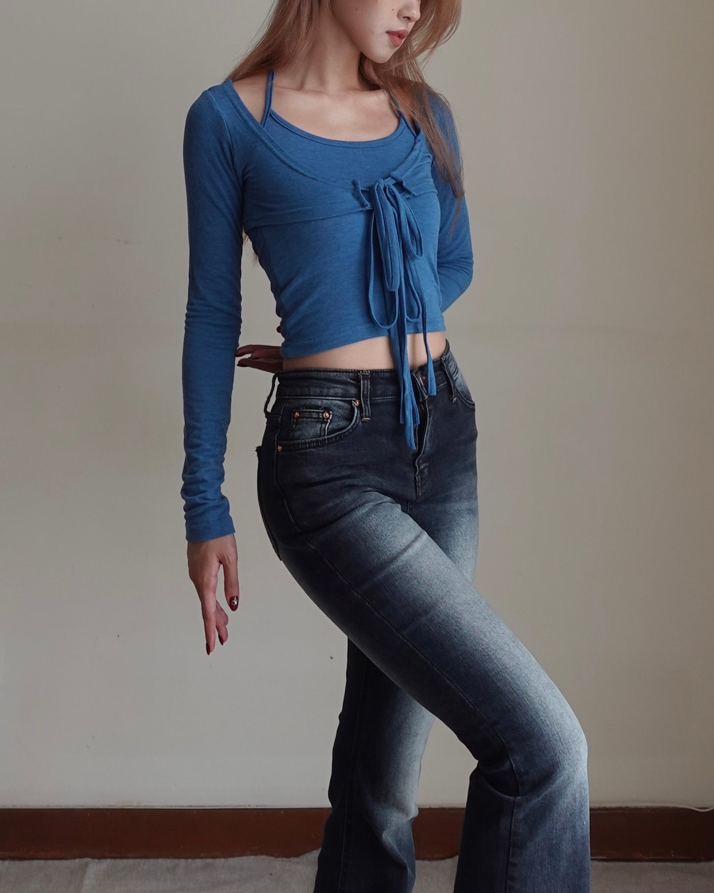 Super slim fit high waist boot cut jeans