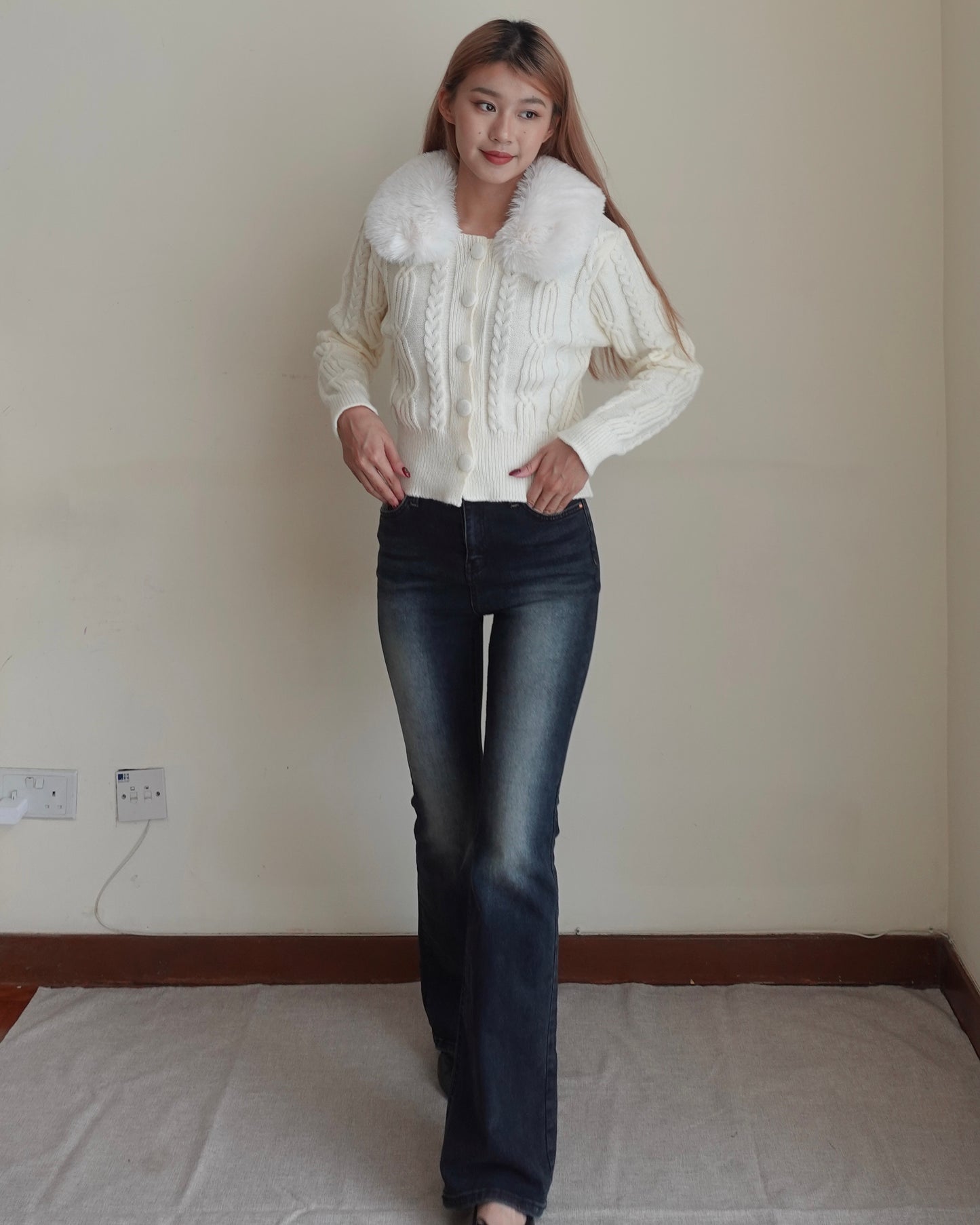 Super slim fit high waist boot cut jeans