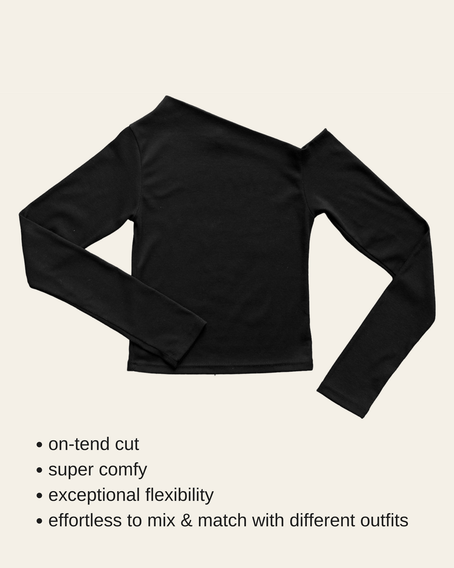 One shoulder long sleeves top