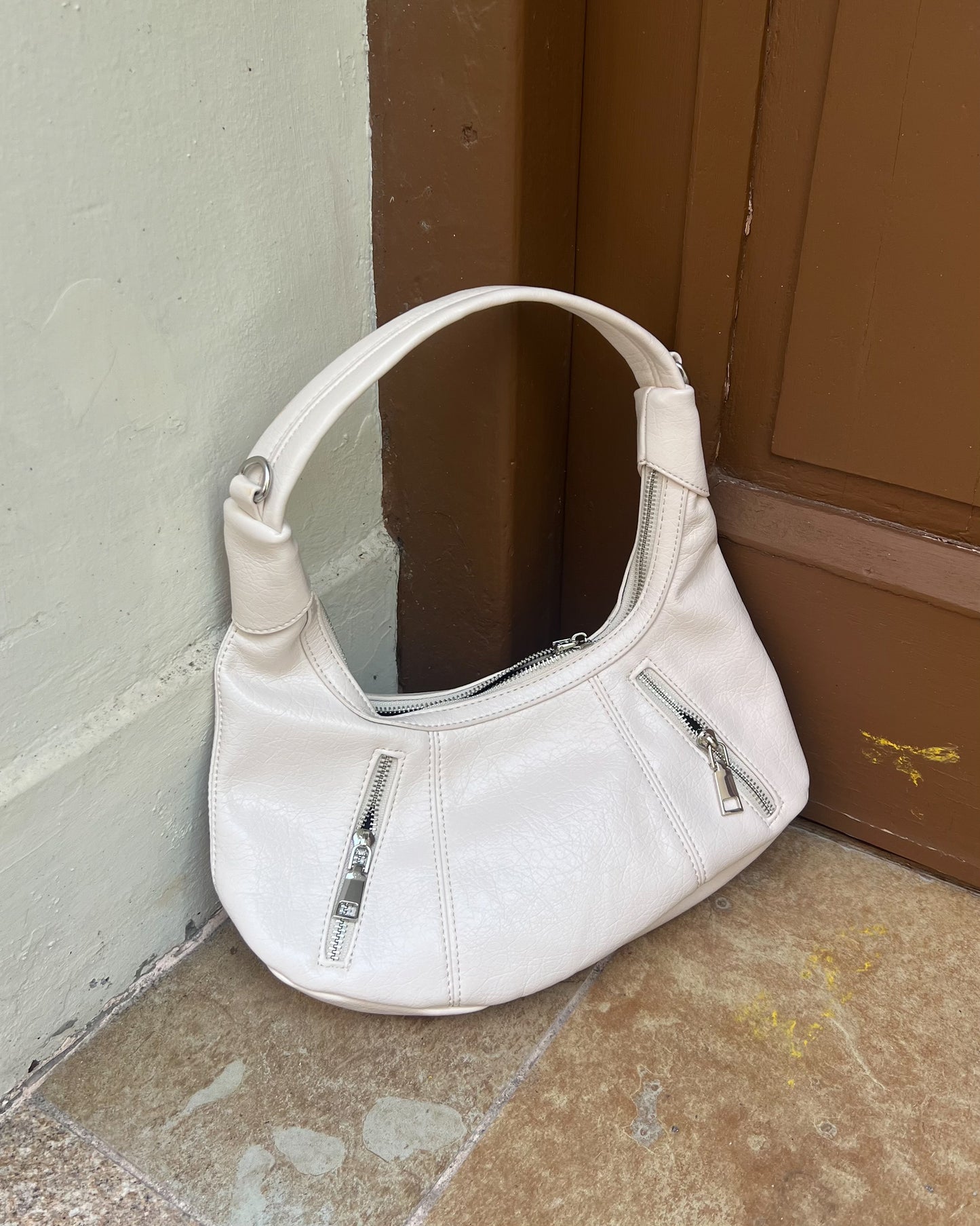 Multi zips shoulder/ crossbody bag