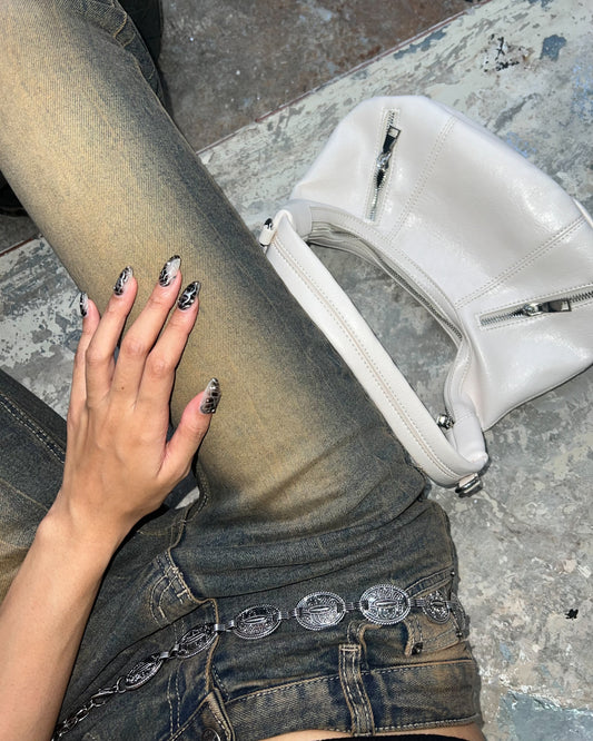 Multi zips shoulder/ crossbody bag