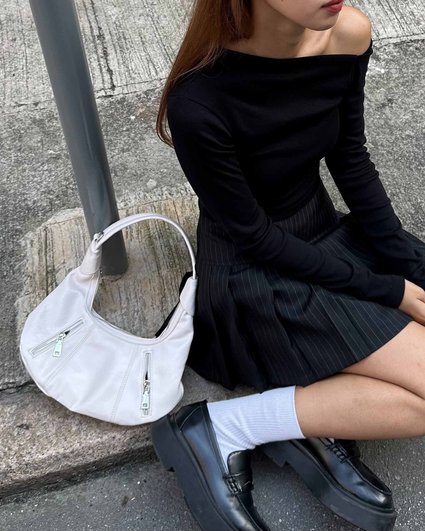 Multi zips shoulder/ crossbody bag