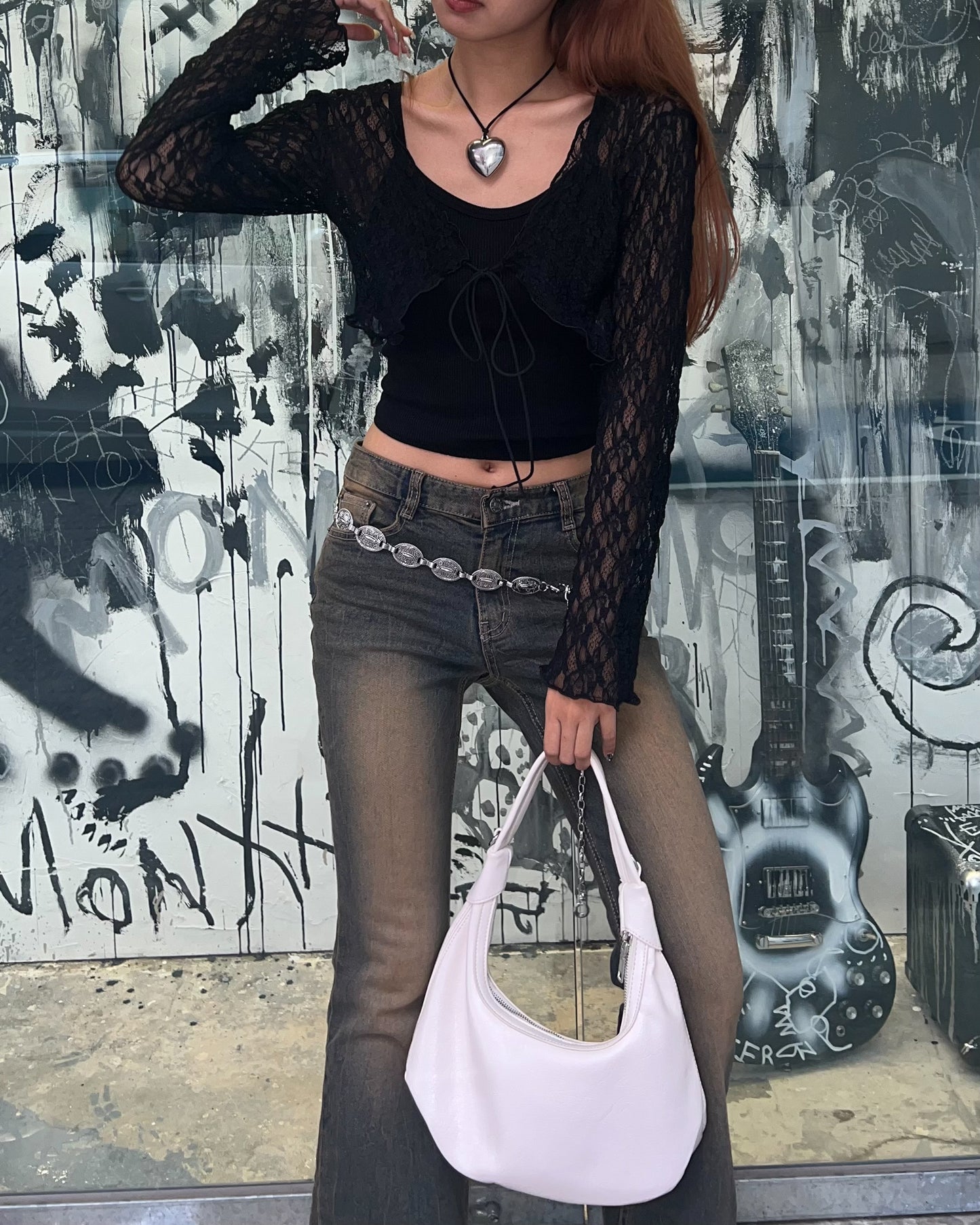 Vintage slit hem bootcut jeans