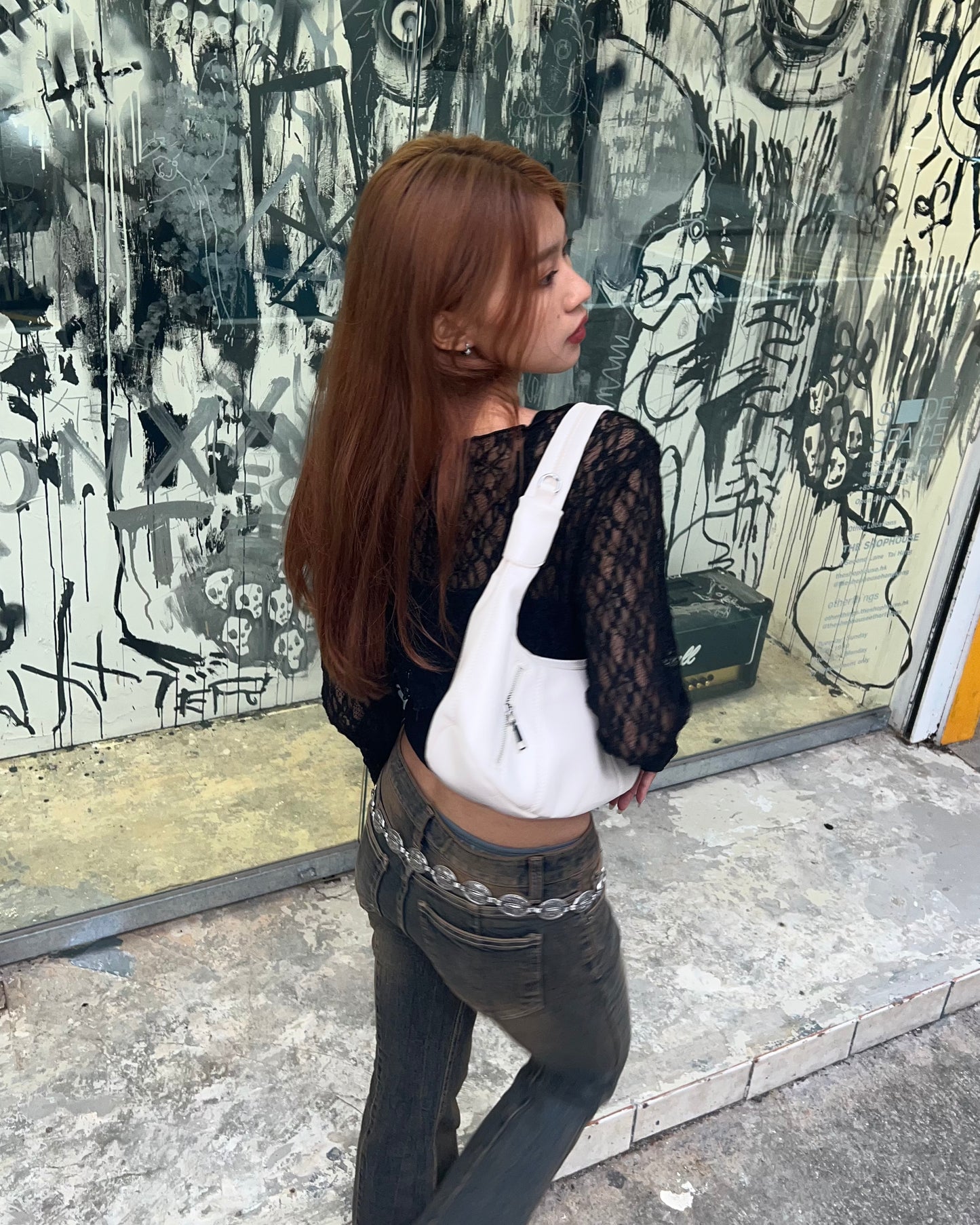 Multi zips shoulder/ crossbody bag