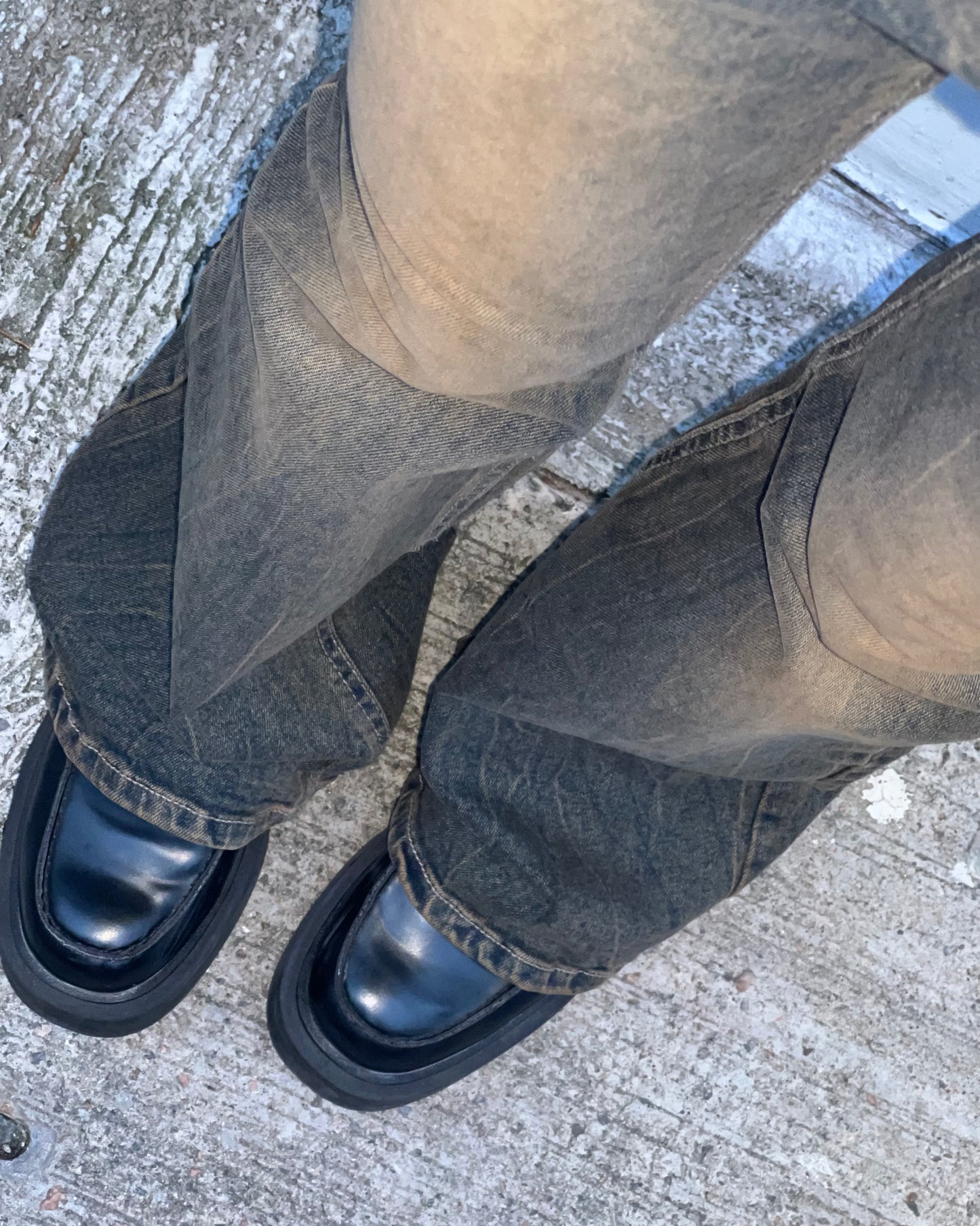 Vintage slit hem bootcut jeans