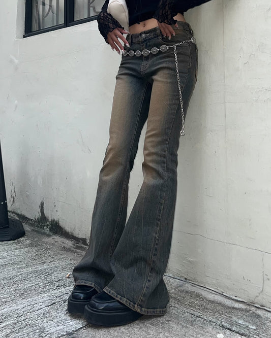 Vintage slit hem bootcut jeans