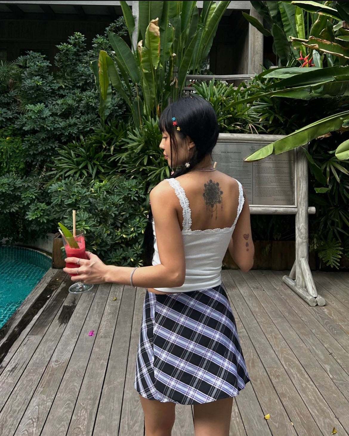 Y2k plaid mini skirt