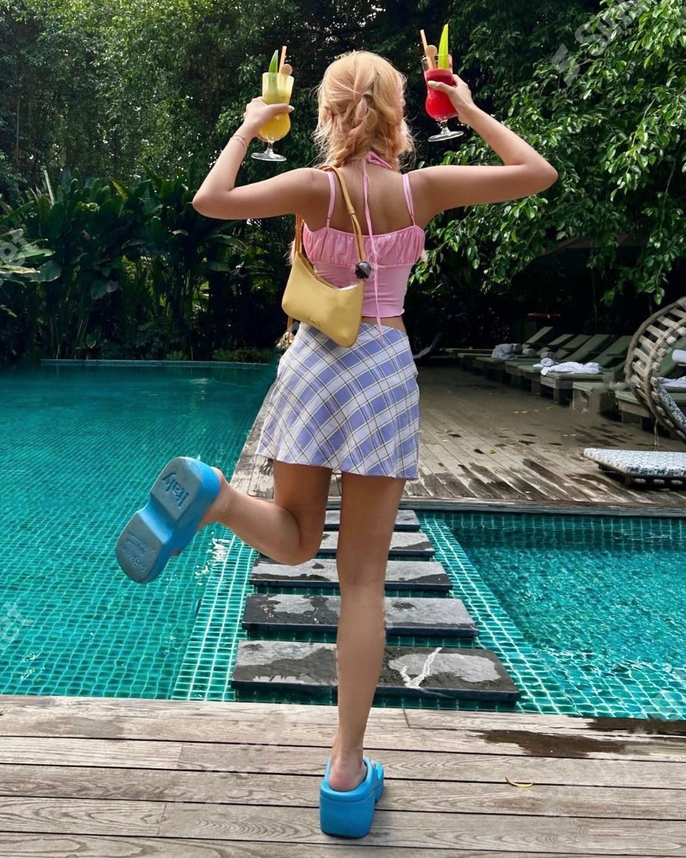 Y2k plaid mini skirt