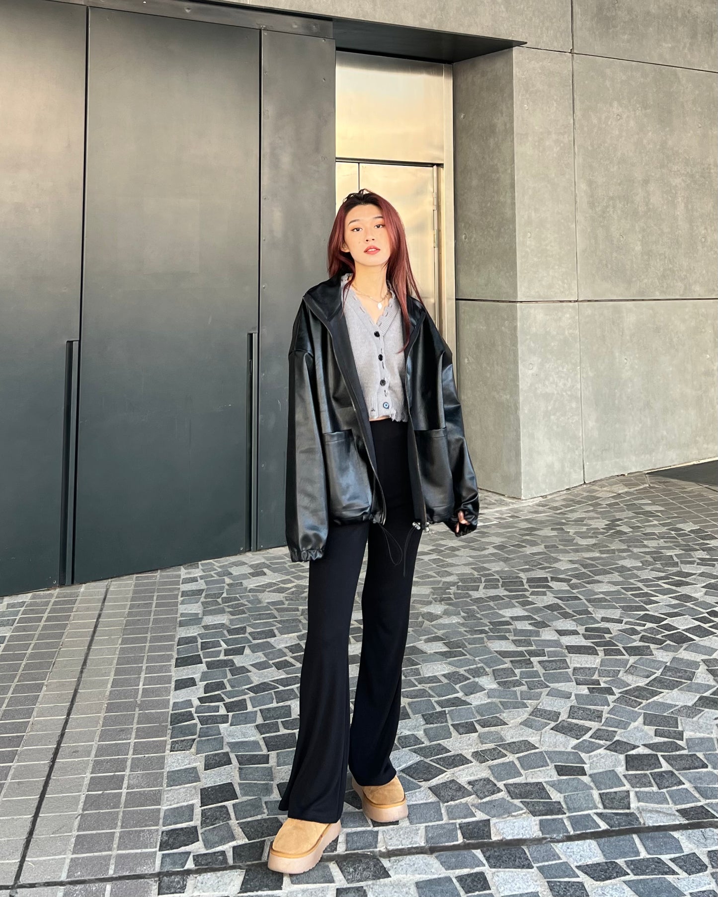 Distressed cropped cardigan