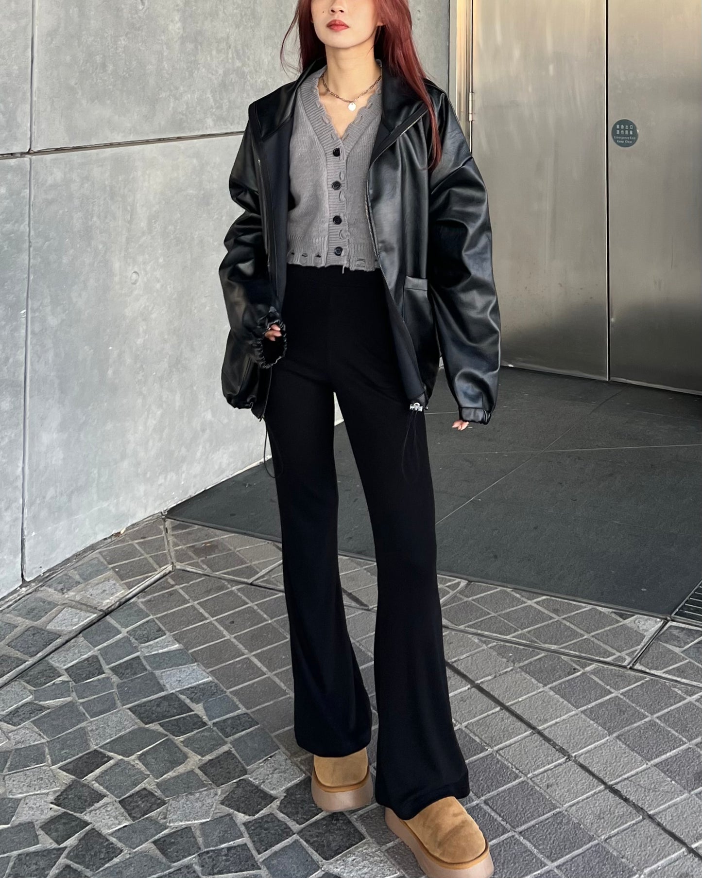 Distressed cropped cardigan