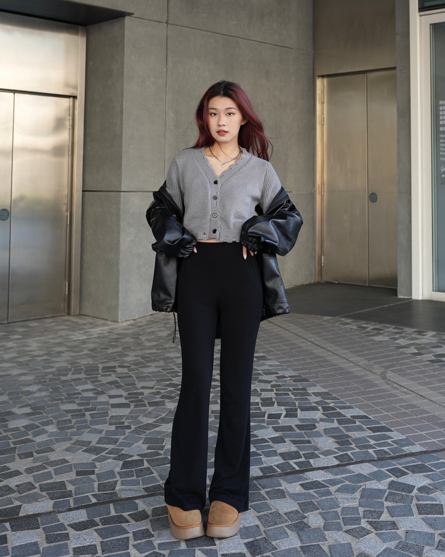 Super stretchy comfy high rise flare trousers