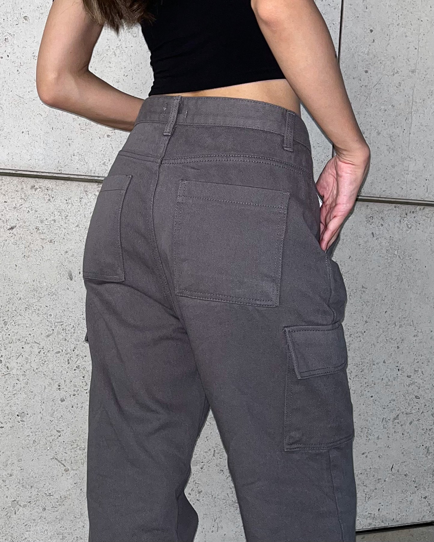 Denim cargo pants