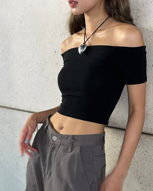 Off-shoulder crop top