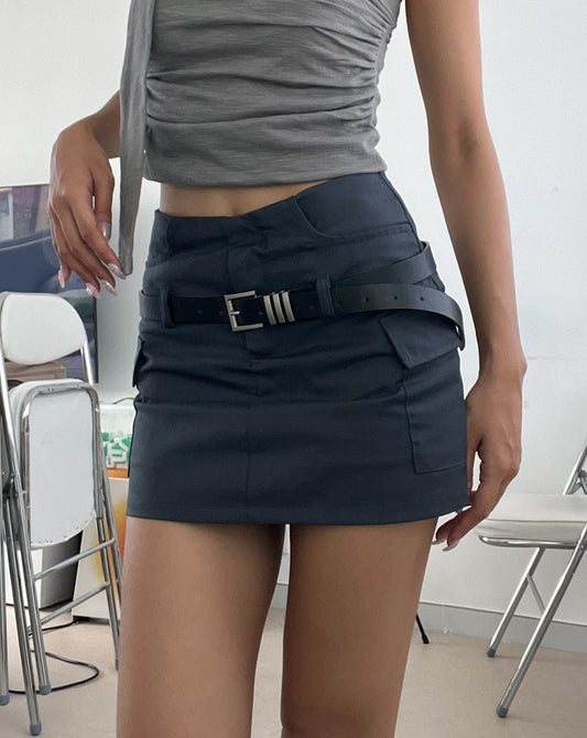 Maisie belted mini skort with side pocket