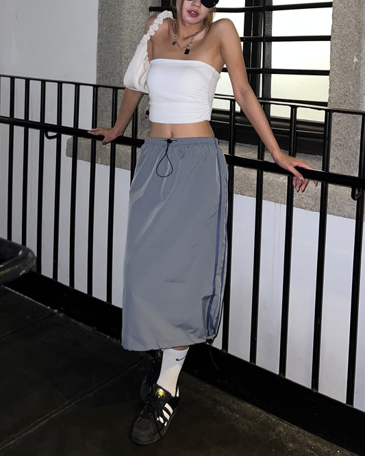 Cargo parachute midi skirt