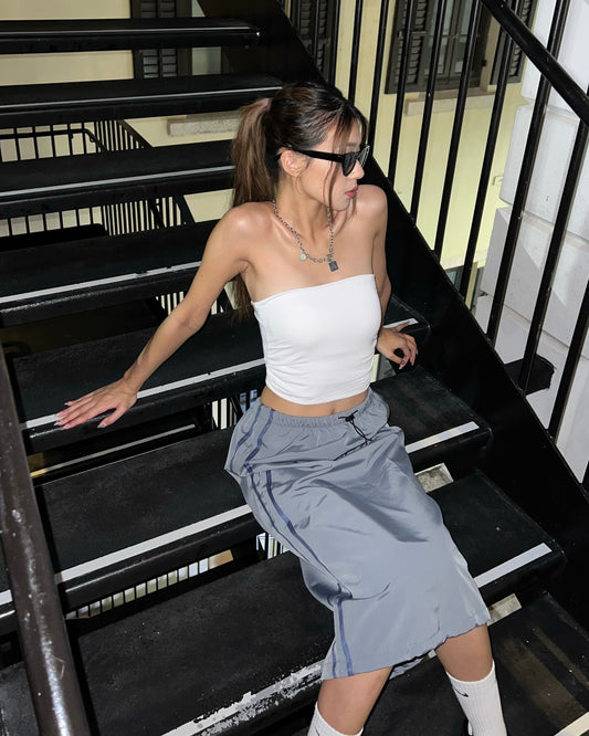 Cargo parachute midi skirt