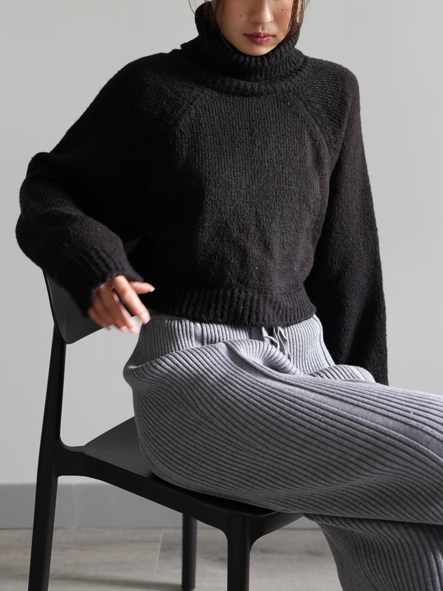 Backless lace up sweater