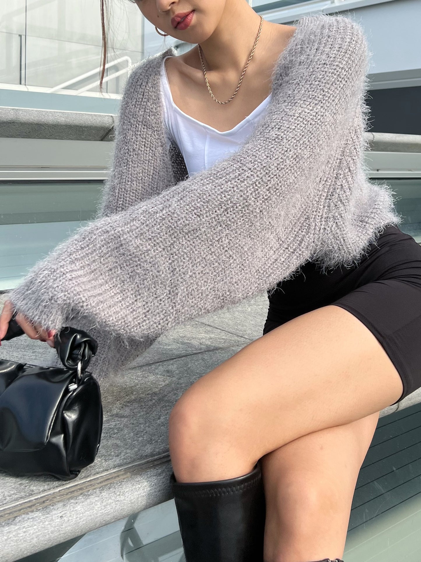 Fluffy bolero cardigan