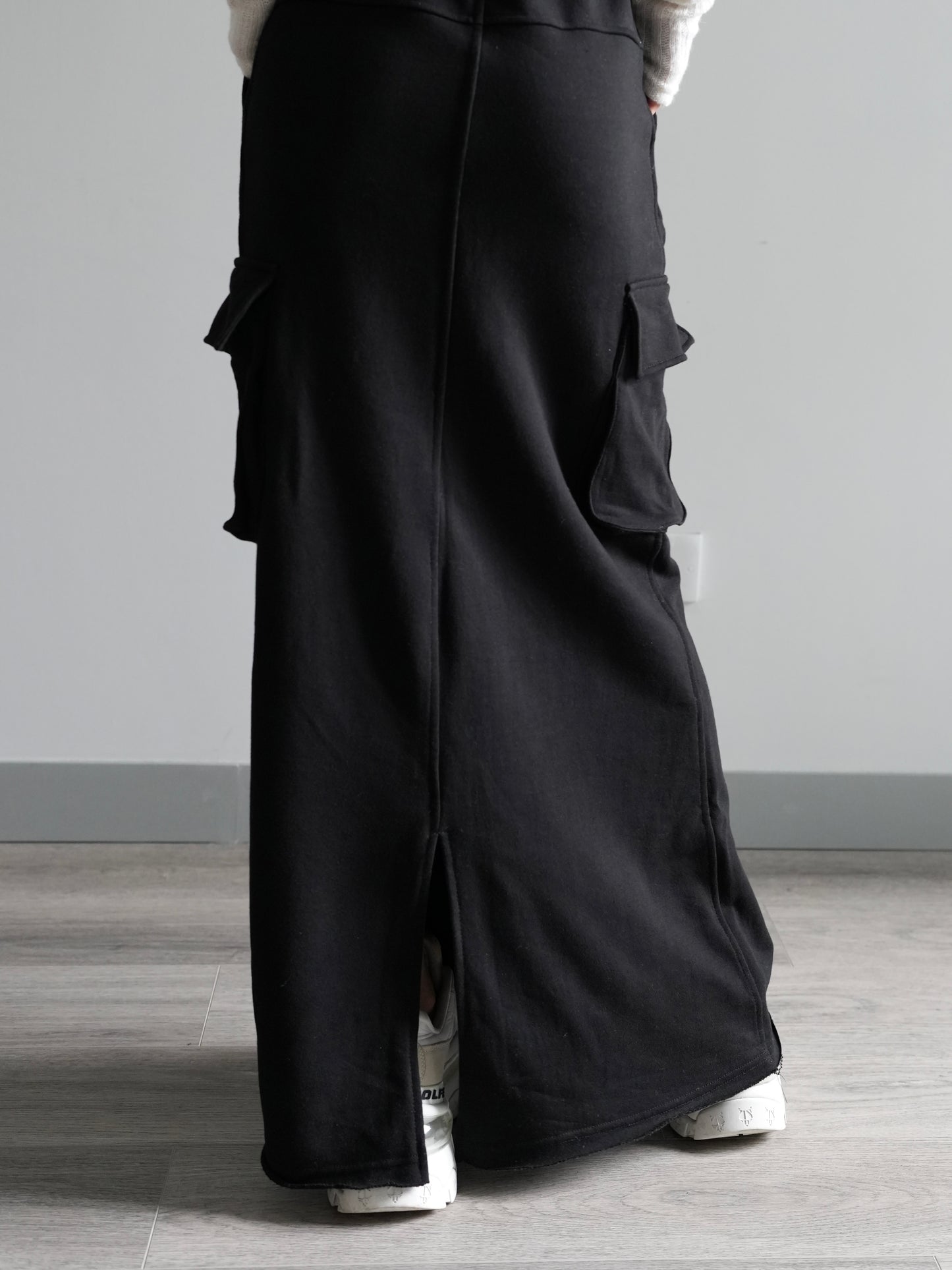 Cotton cargo maxi skirt