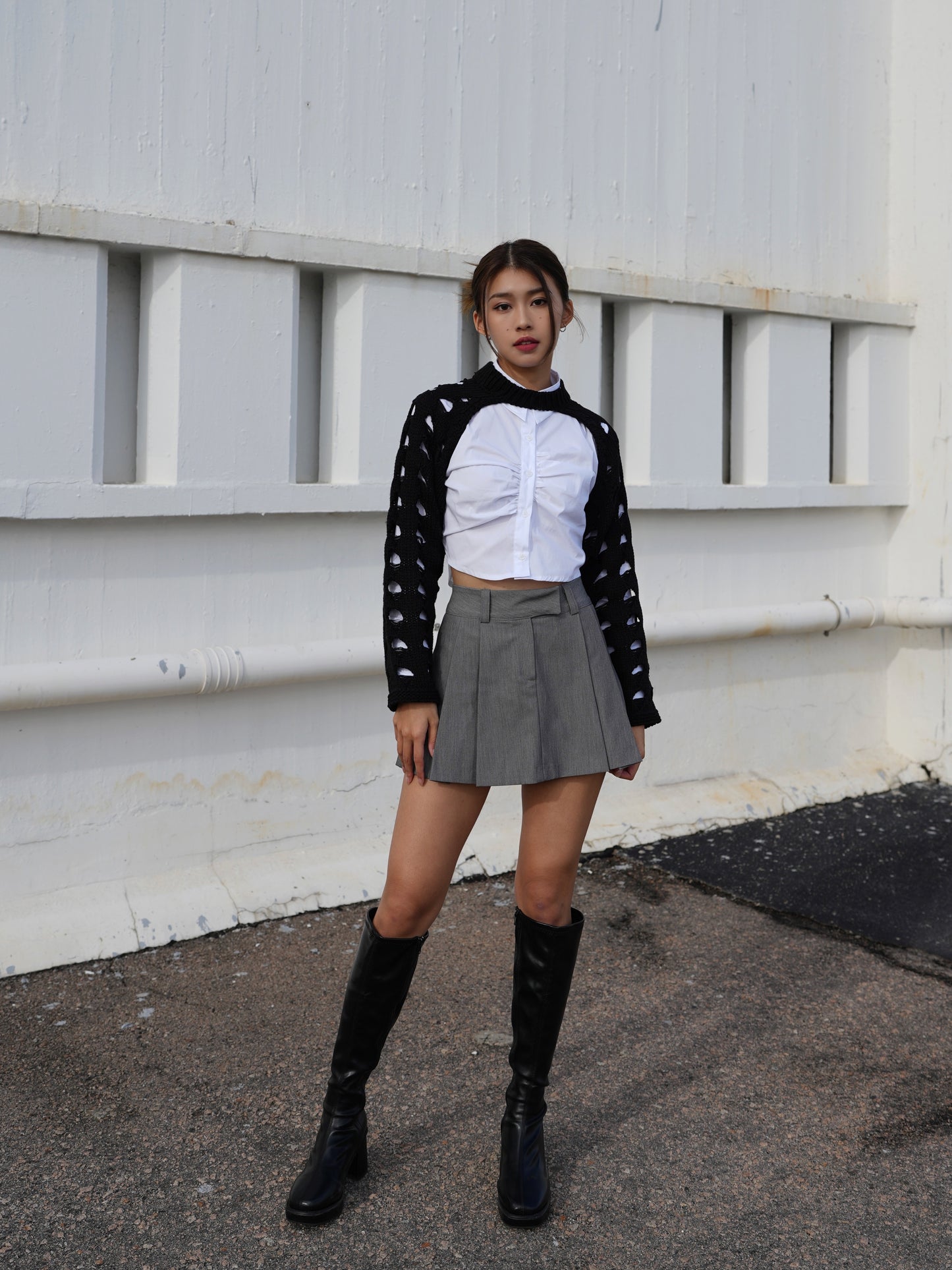 Lark knit arm warmer top