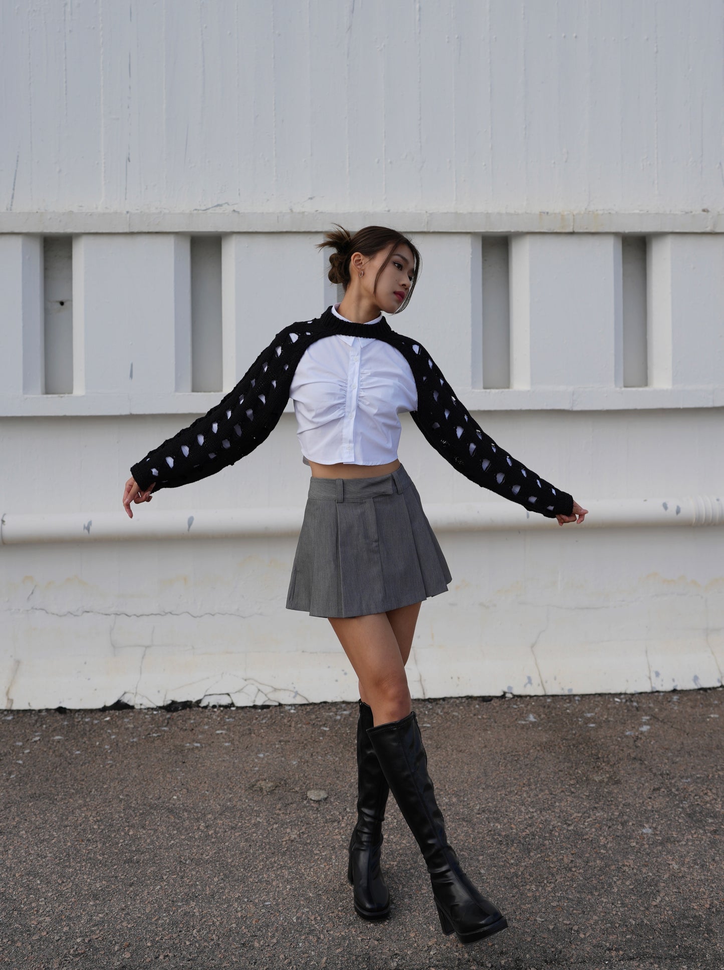 Lark knit arm warmer top