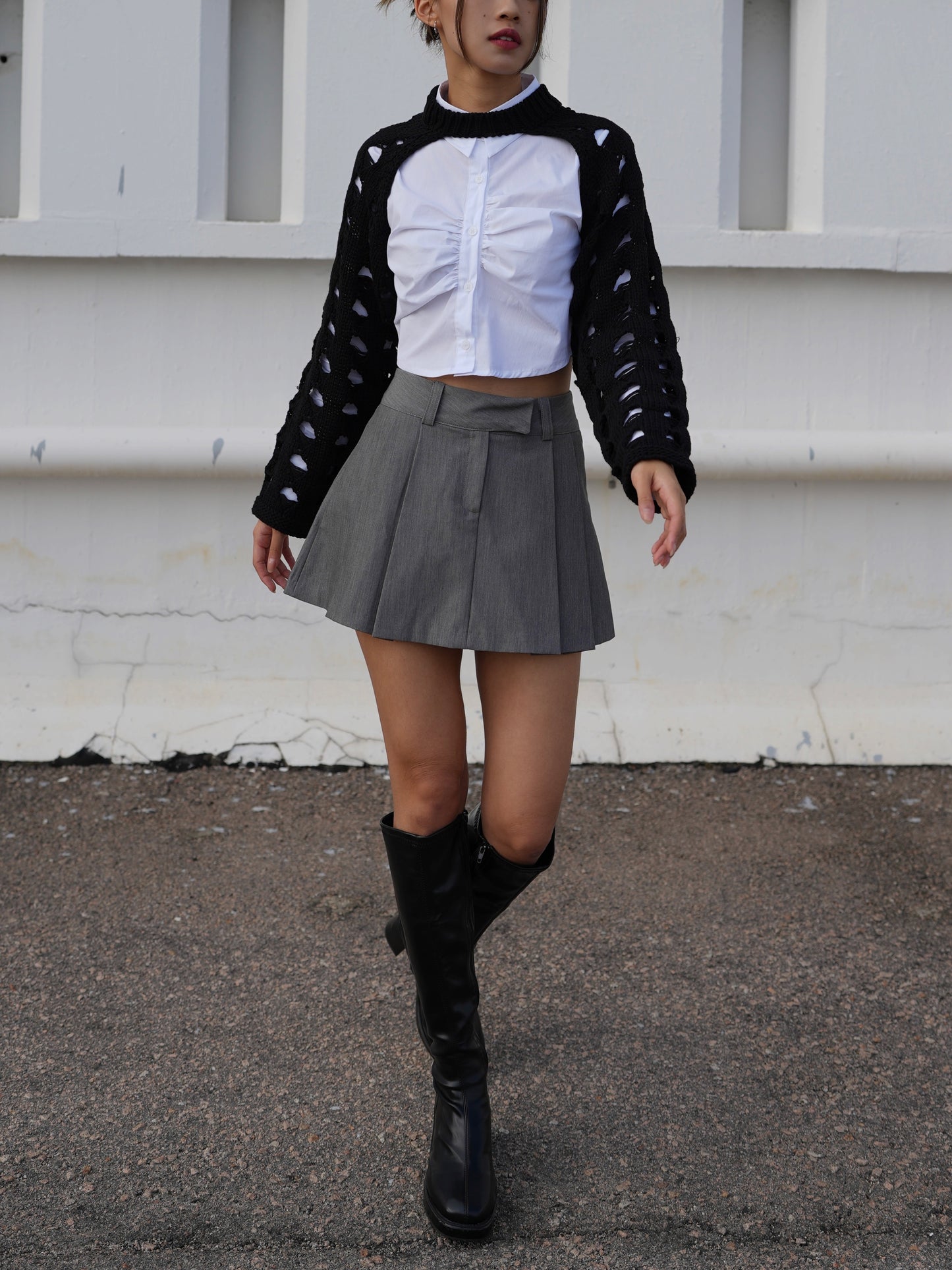 Lark knit arm warmer top