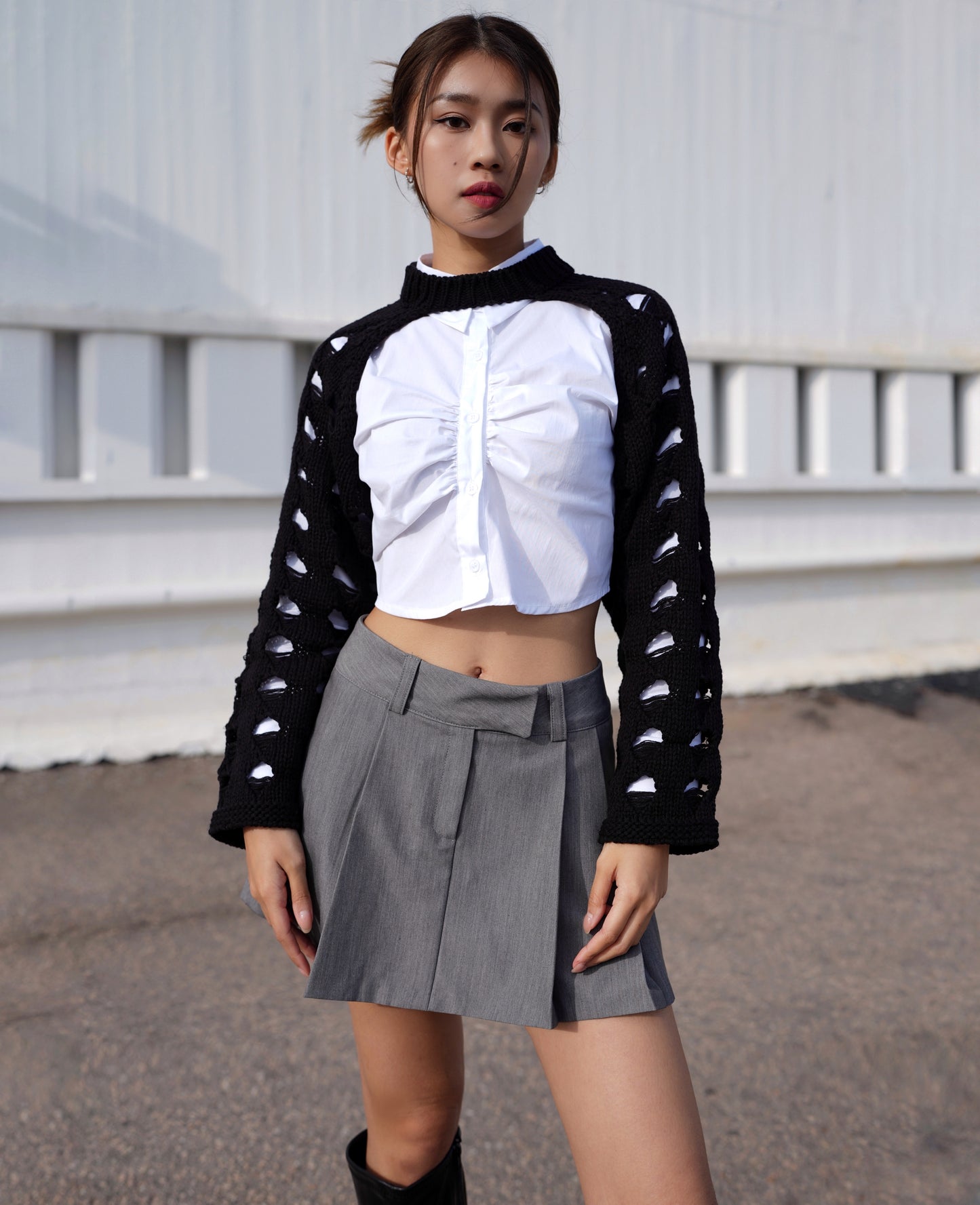 Lark knit arm warmer top