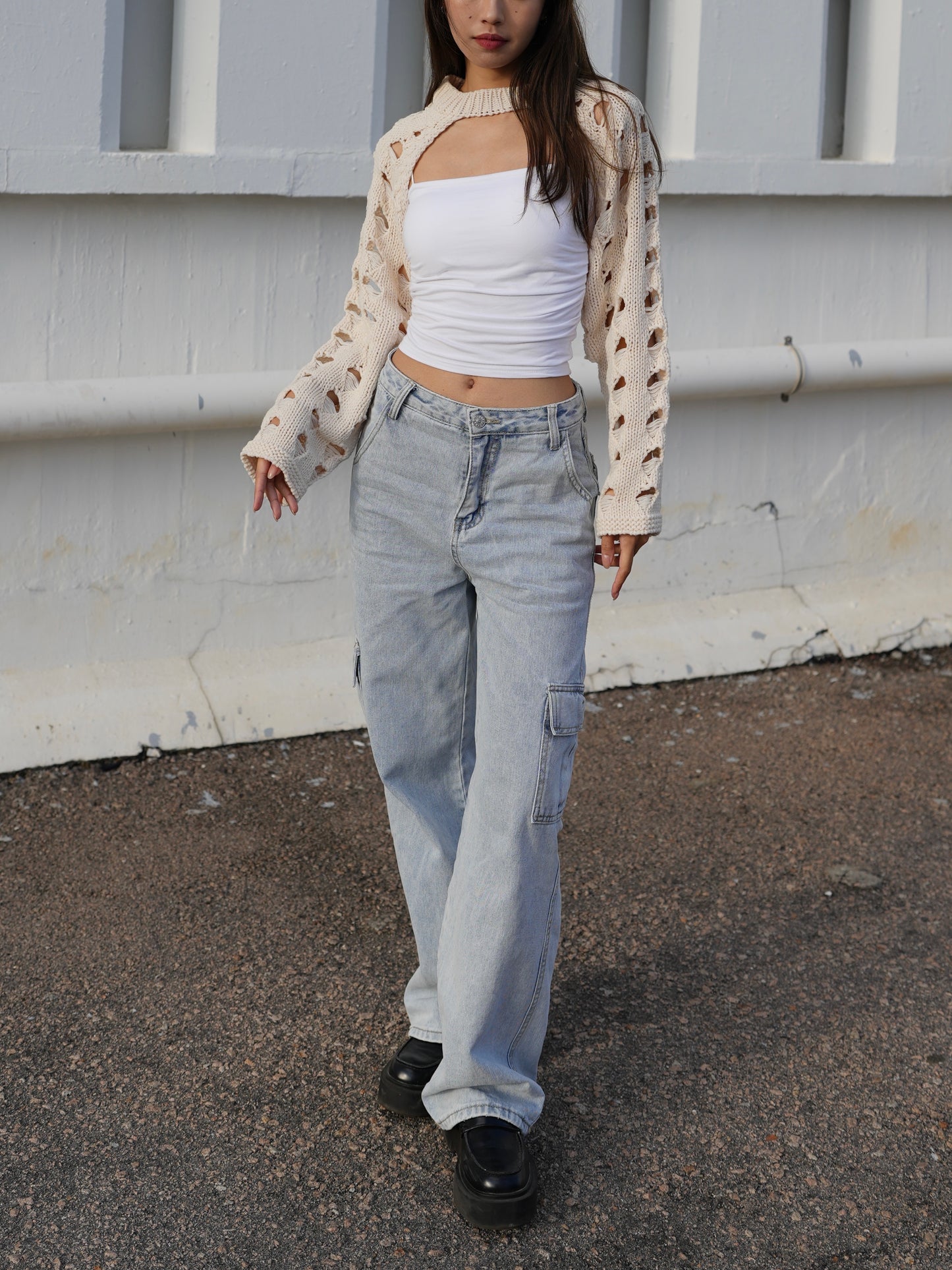 Lark knit arm warmer top