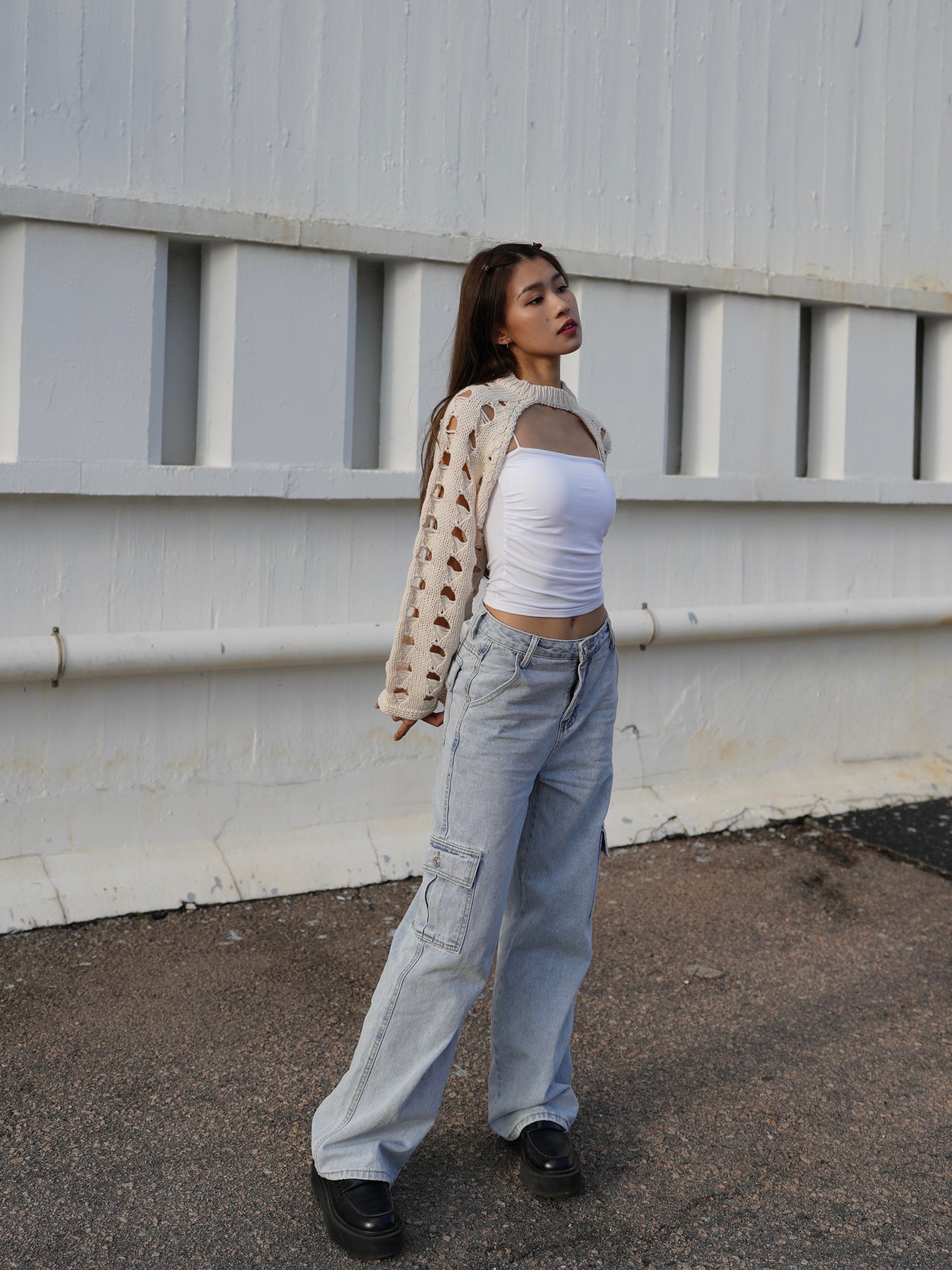 Lark knit arm warmer top